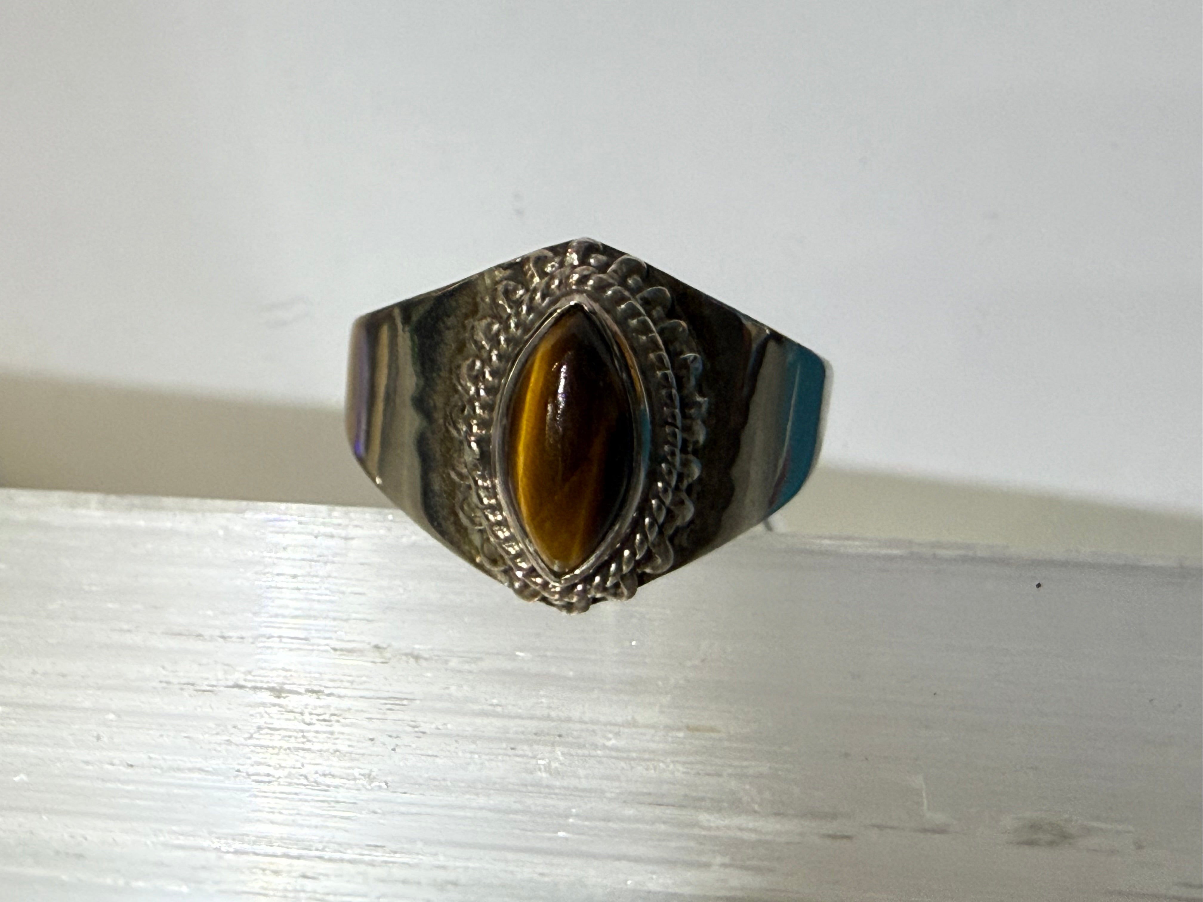 Golden Tiger Eye Ring, size 8  – Strength, Protection & Confidence Crystal Wellness