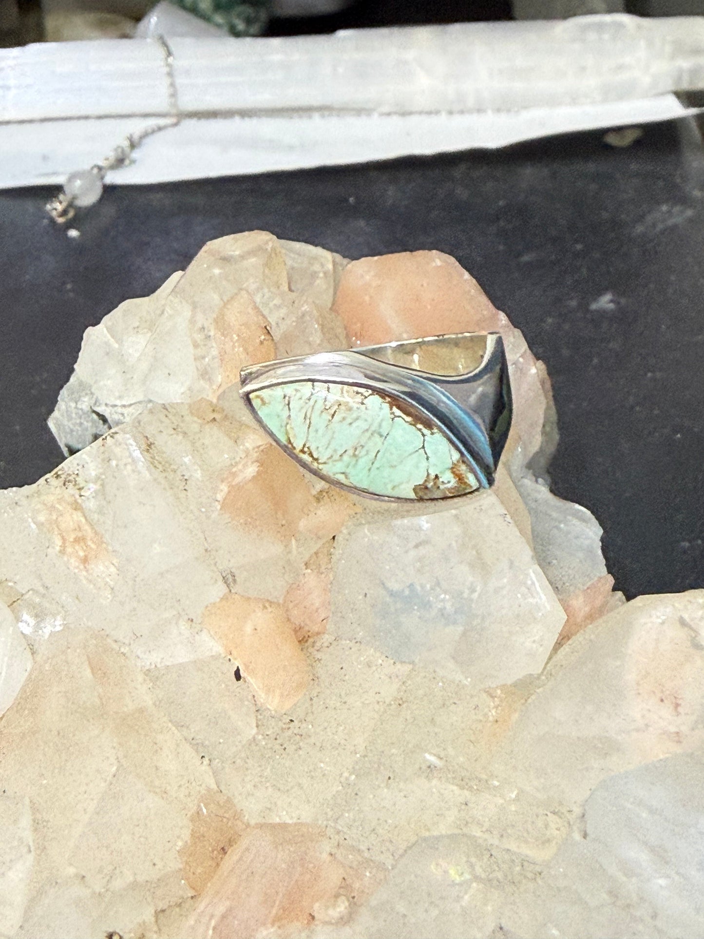 💚 High-Quality Variscite Ring — Stone of Inner Peace & Compassion, size 8 Crystal Wellness