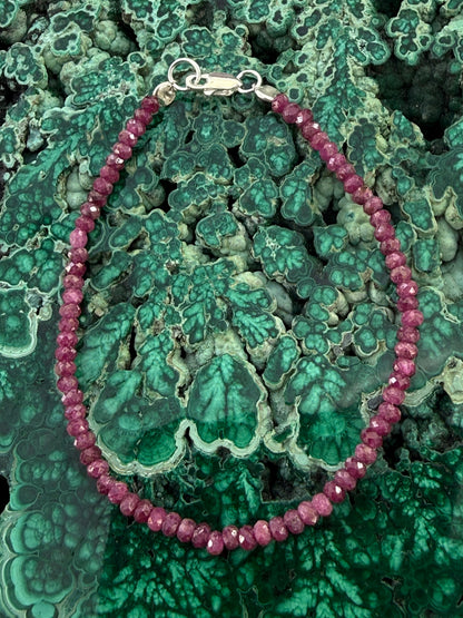 Ruby Passion Bracelet in Silver 16cm Crystal Wellness