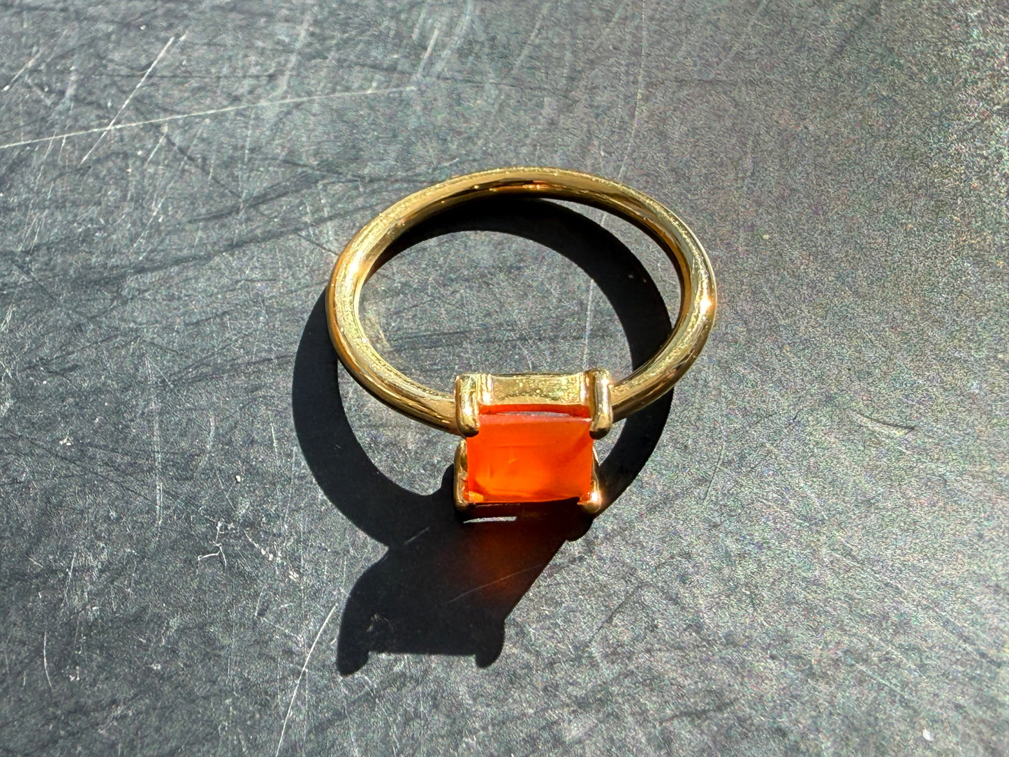 Carnelian Vermeil Ring – Ignite Passion, Confidence & Creative Fire, size 3 Crystal Wellness