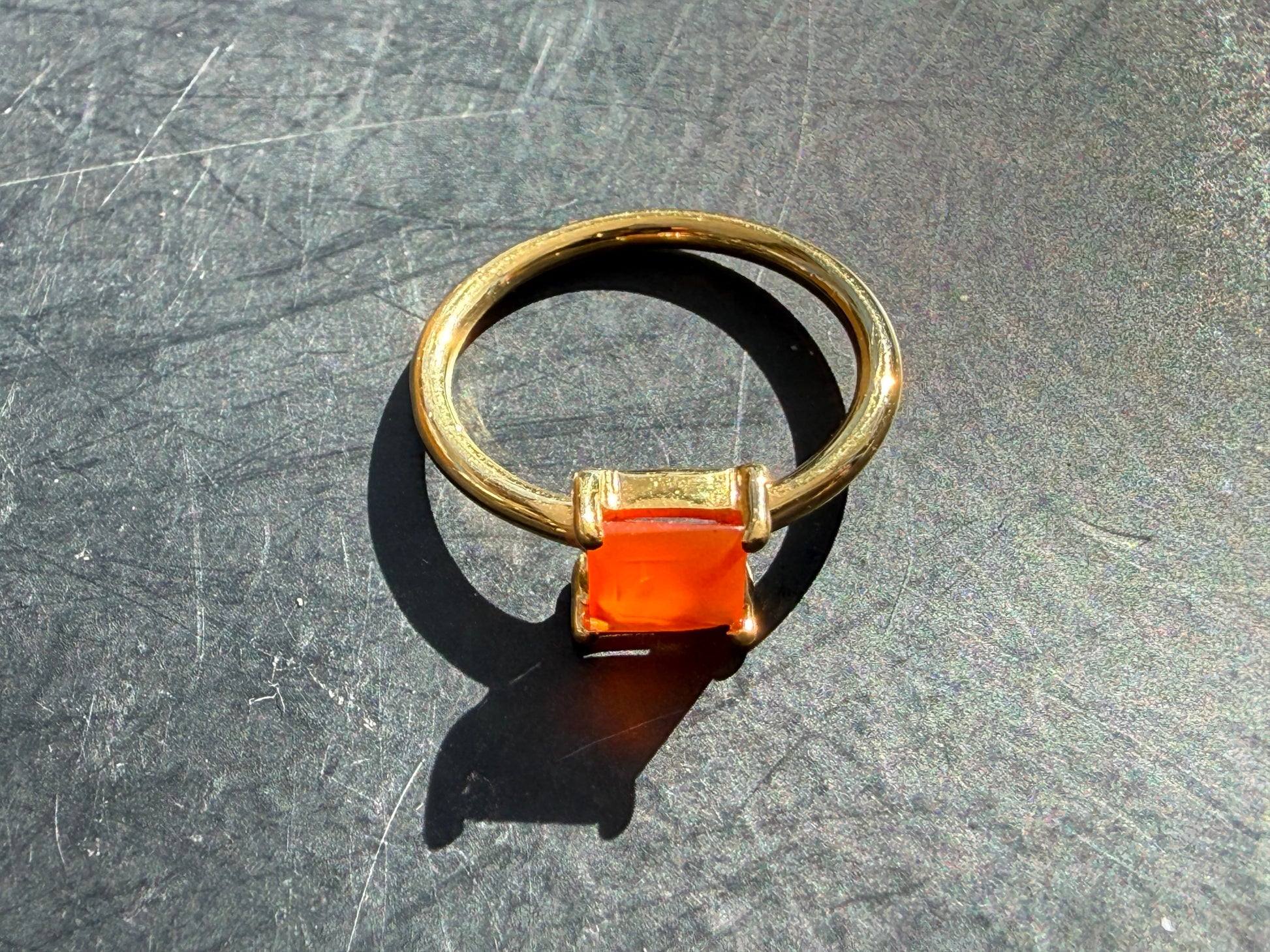 Carnelian Vermeil Ring – Ignite Passion, Confidence & Creative Fire, size 3 Crystal Wellness