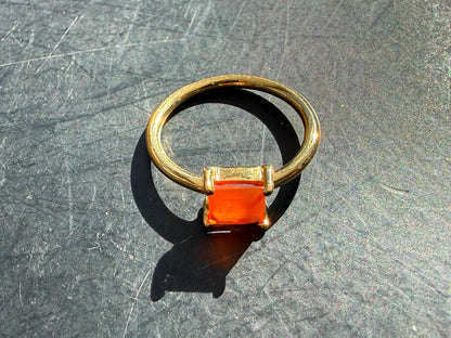 Carnelian Vermeil Ring – Ignite Passion, Confidence & Creative Fire, size 3 Crystal Wellness