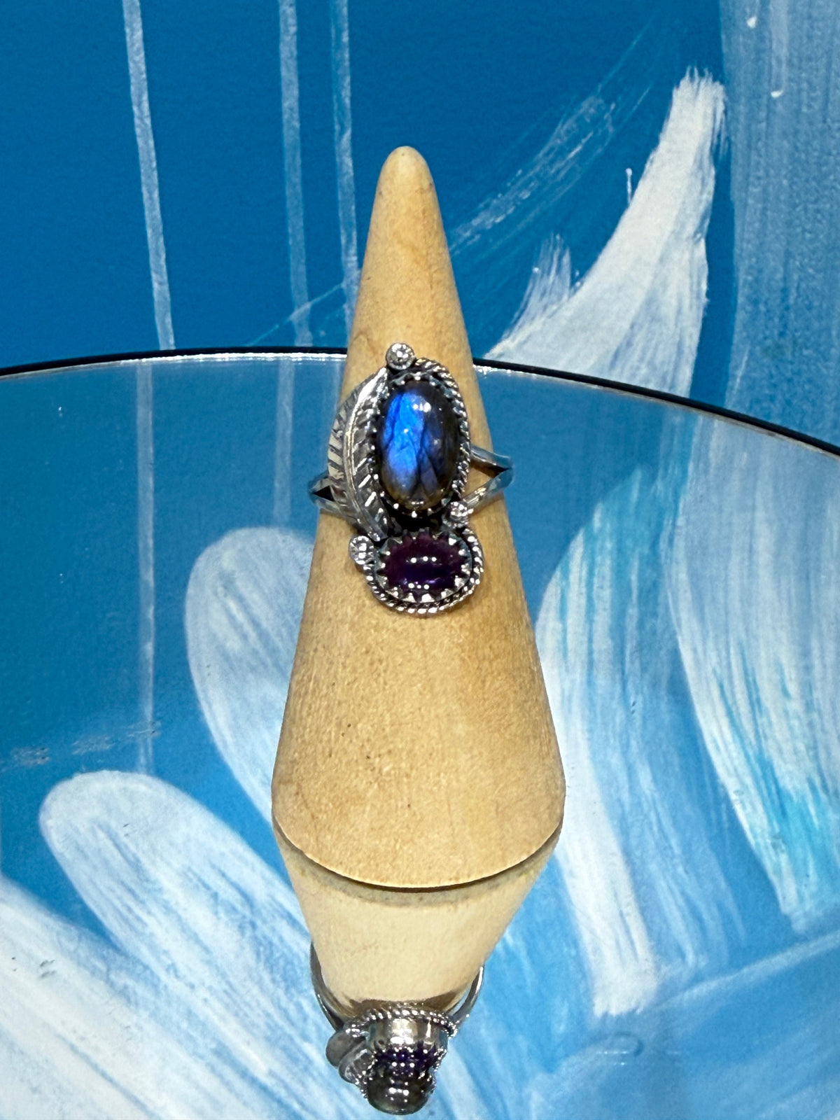 Labradorite & Amethyst Ring
Stone of Intuition, Spiritual Protection & Inner Wisdom, size 8 Crystal Wellness