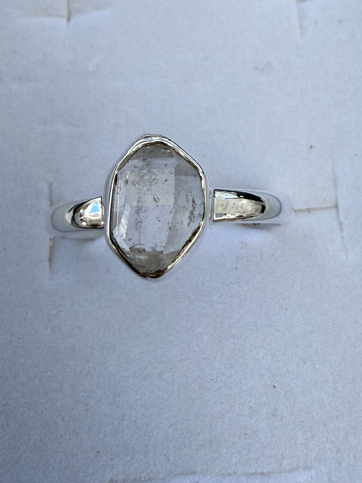 Herkimer Diamond Ring – Stone of Clarity, Amplification & Spiritual Awakening, size 6.5 Crystal Wellness