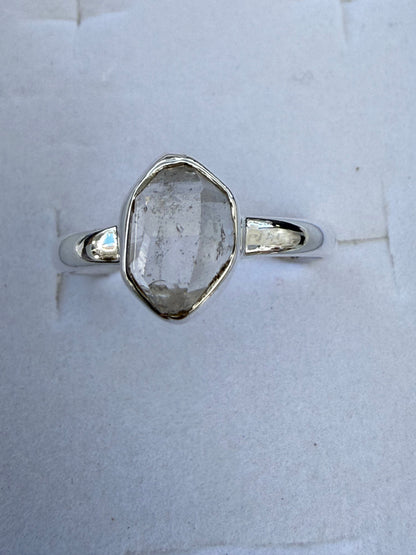 Herkimer Diamond Ring – Stone of Clarity, Amplification & Spiritual Awakening, size 6.5 Crystal Wellness
