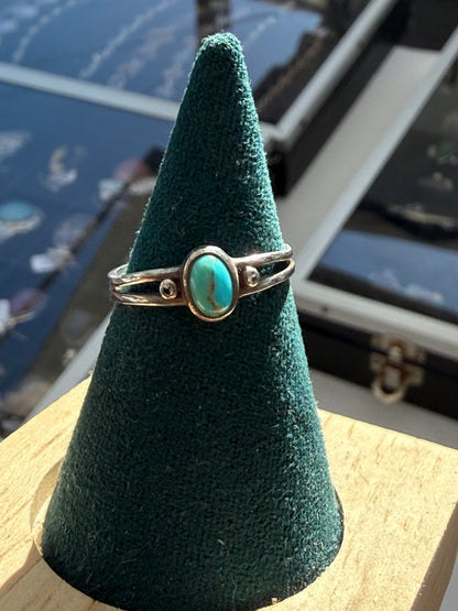 Turquoise & Zircon Harmony Ring, size 6 Crystal Wellness