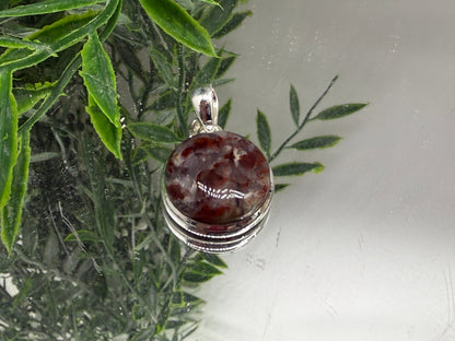 AGATE TUBE SILVER PENDANT — “Stability, Protection & Inner Strength”, 21mmx21mm Crystal Wellness