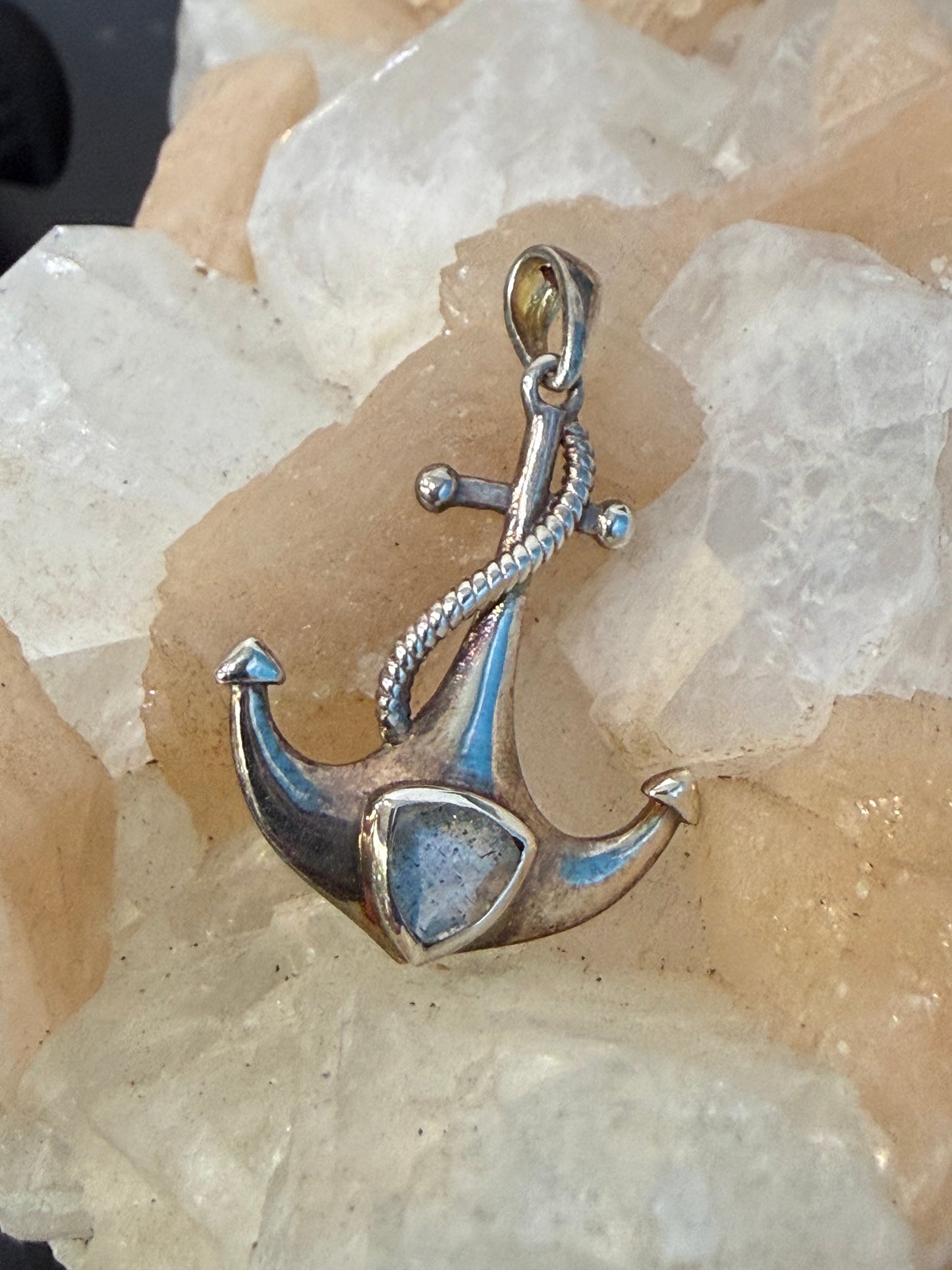 Labradorite Labradorite Anchor Pendant – Stone of Guidance & Protection Crystal Wellness
