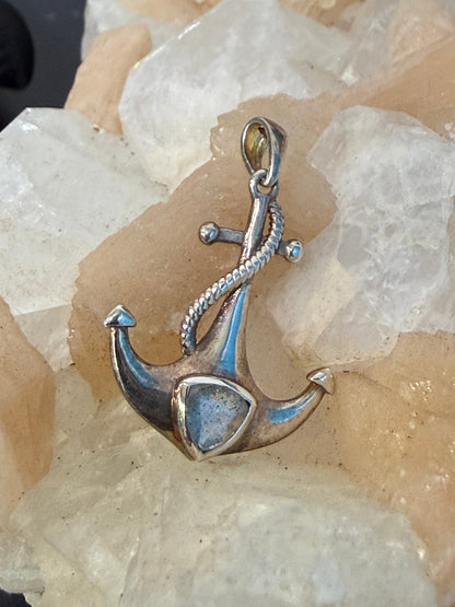 Labradorite Labradorite Anchor Pendant – Stone of Guidance & Protection Crystal Wellness