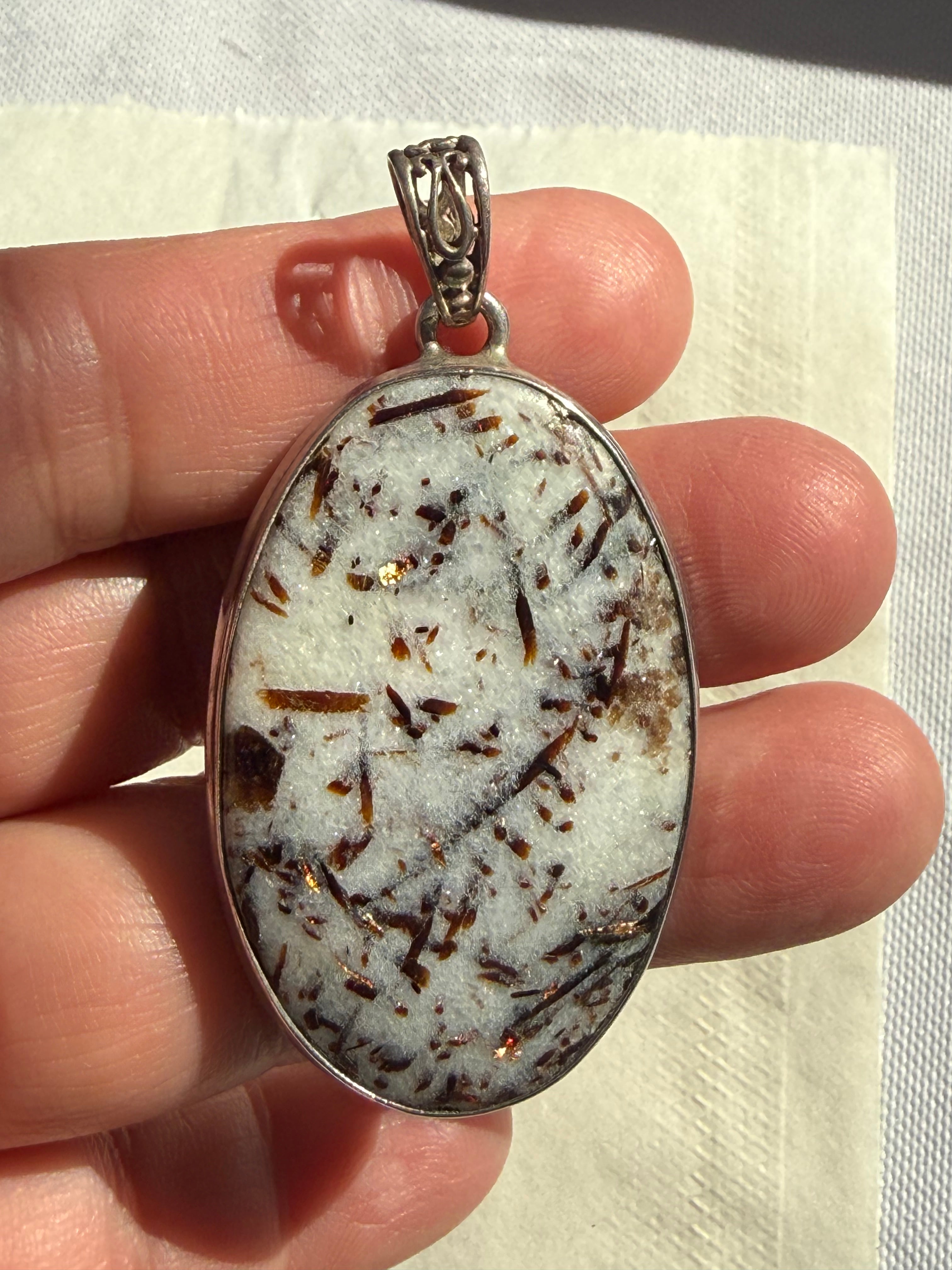 Celestial Wisdom Astrophyllite Sterling Silver Pendant Crystal Wellness