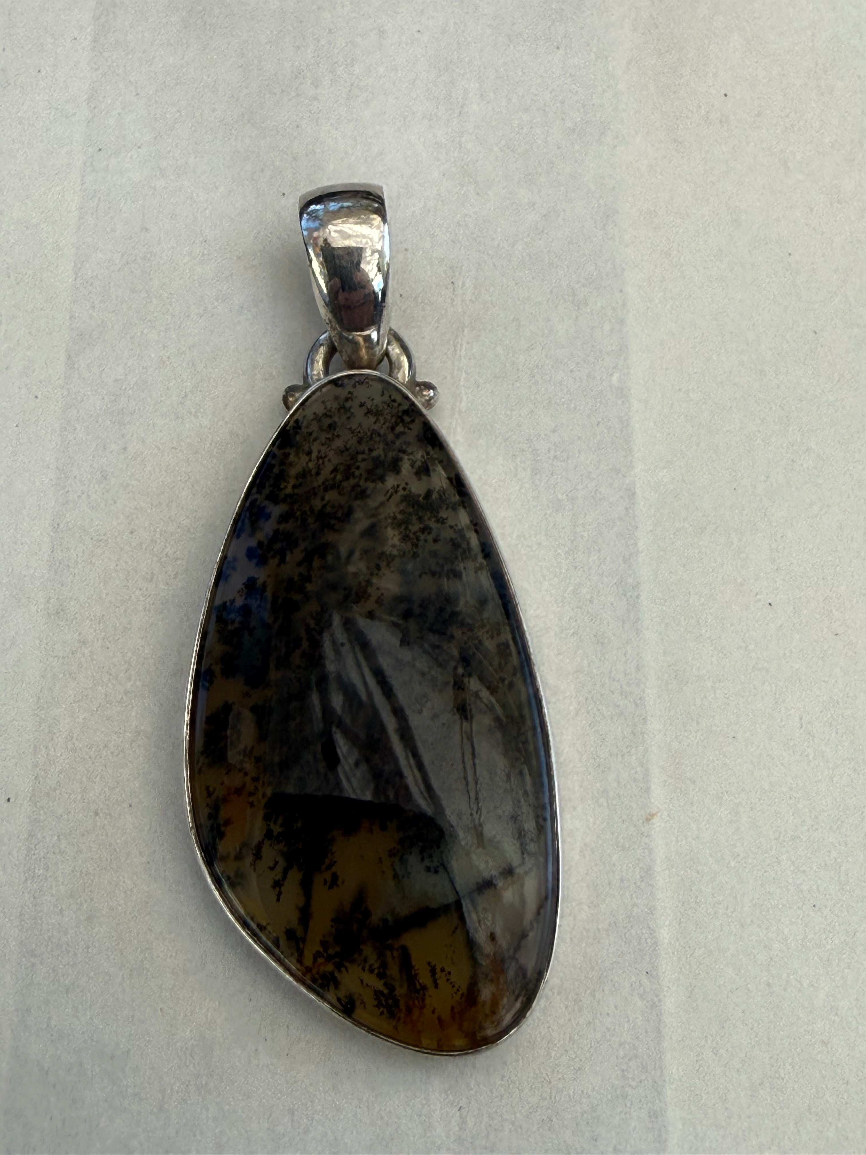 Russian Dendrite Agate Pendant – Stone of Growth & Inner Connection, 37mmx18mm Crystal Wellness
