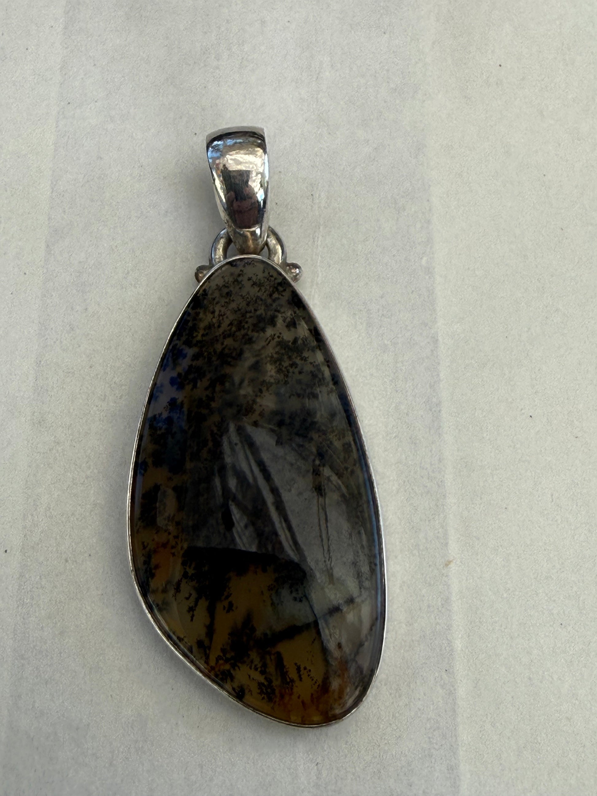 Russian Dendrite Agate Pendant – Stone of Growth & Inner Connection, 37mmx18mm Crystal Wellness