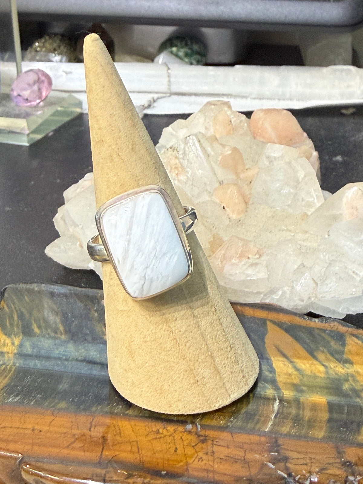 Scolecite Ring — The Stone of Divine Peace & Spiritual Connection, size 9 Crystal Wellness