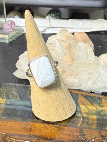 Scolecite Ring — The Stone of Divine Peace & Spiritual Connection, size 9 Crystal Wellness