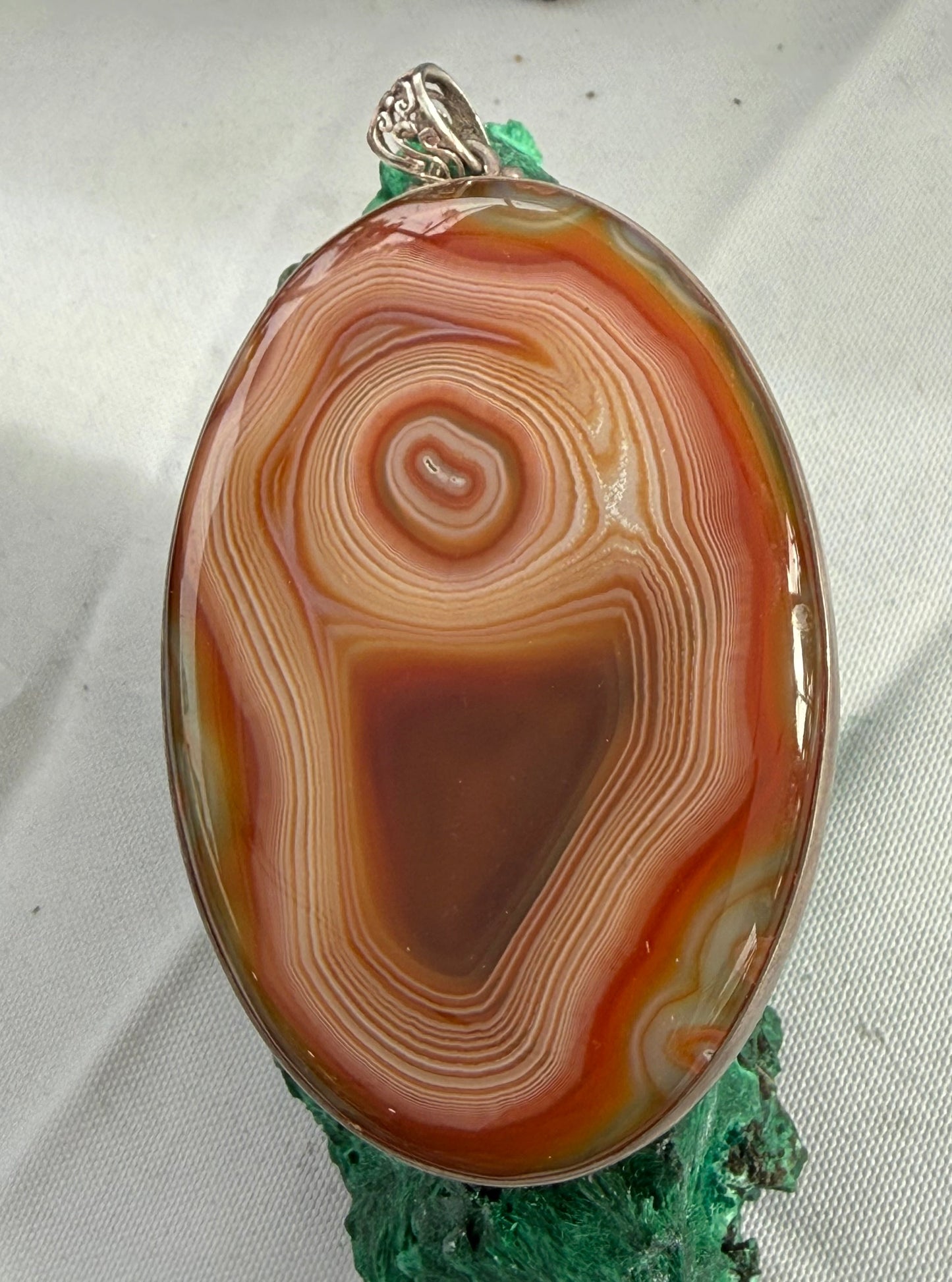 Lake Superior Agate Michigan Silver Pendant 72mmx50mm Crystal Wellness