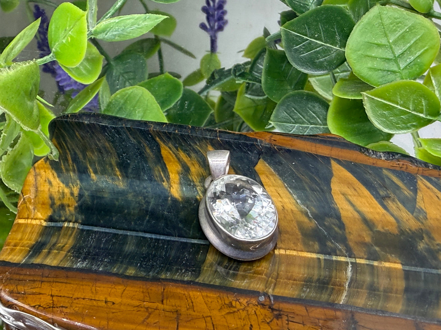 Clear Quartz Pendant, 15mmx14mm Crystal Wellness