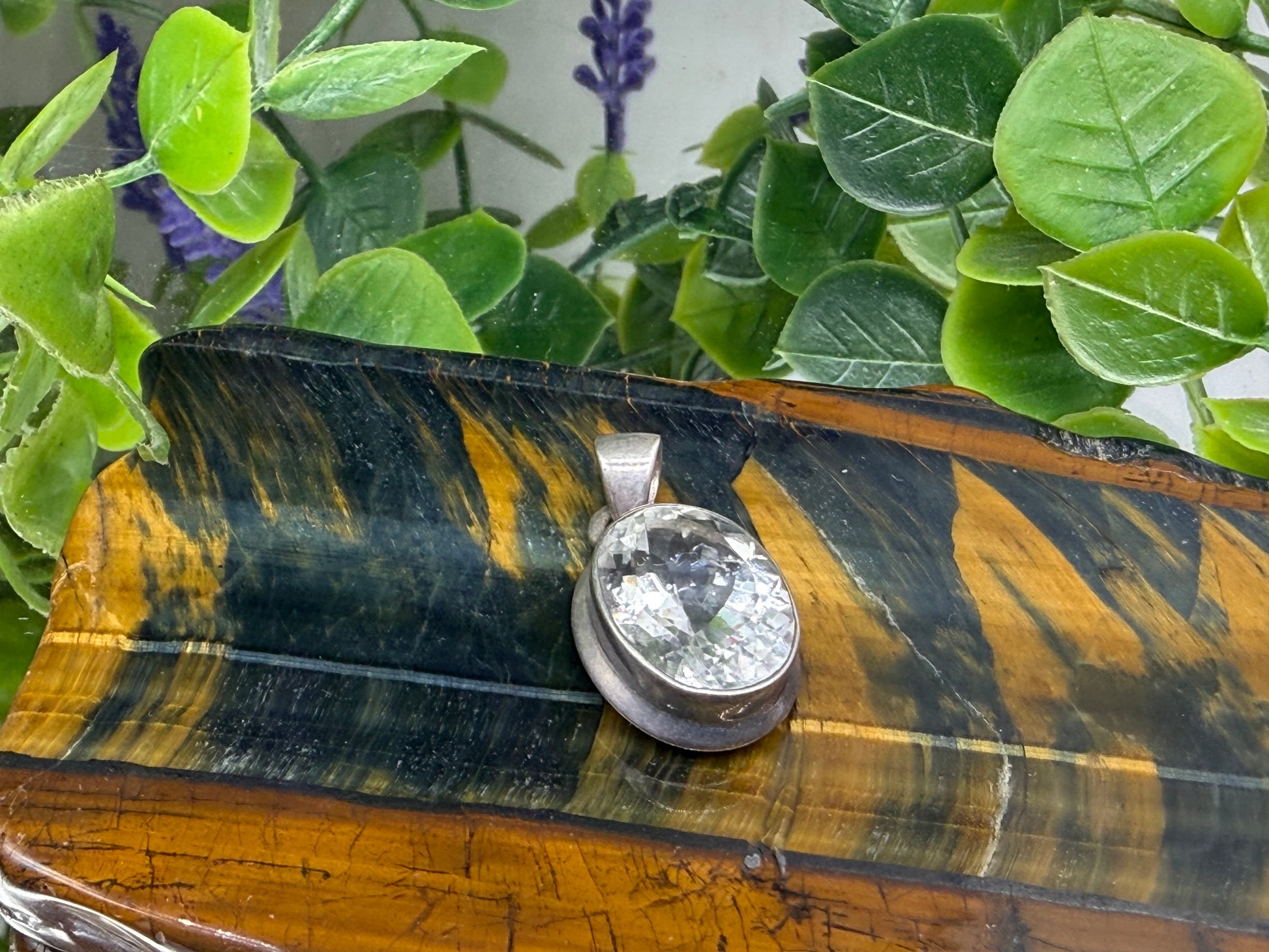 Clear Quartz Pendant, 15mmx14mm Crystal Wellness