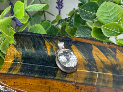 Clear Quartz Pendant, 15mmx14mm Crystal Wellness