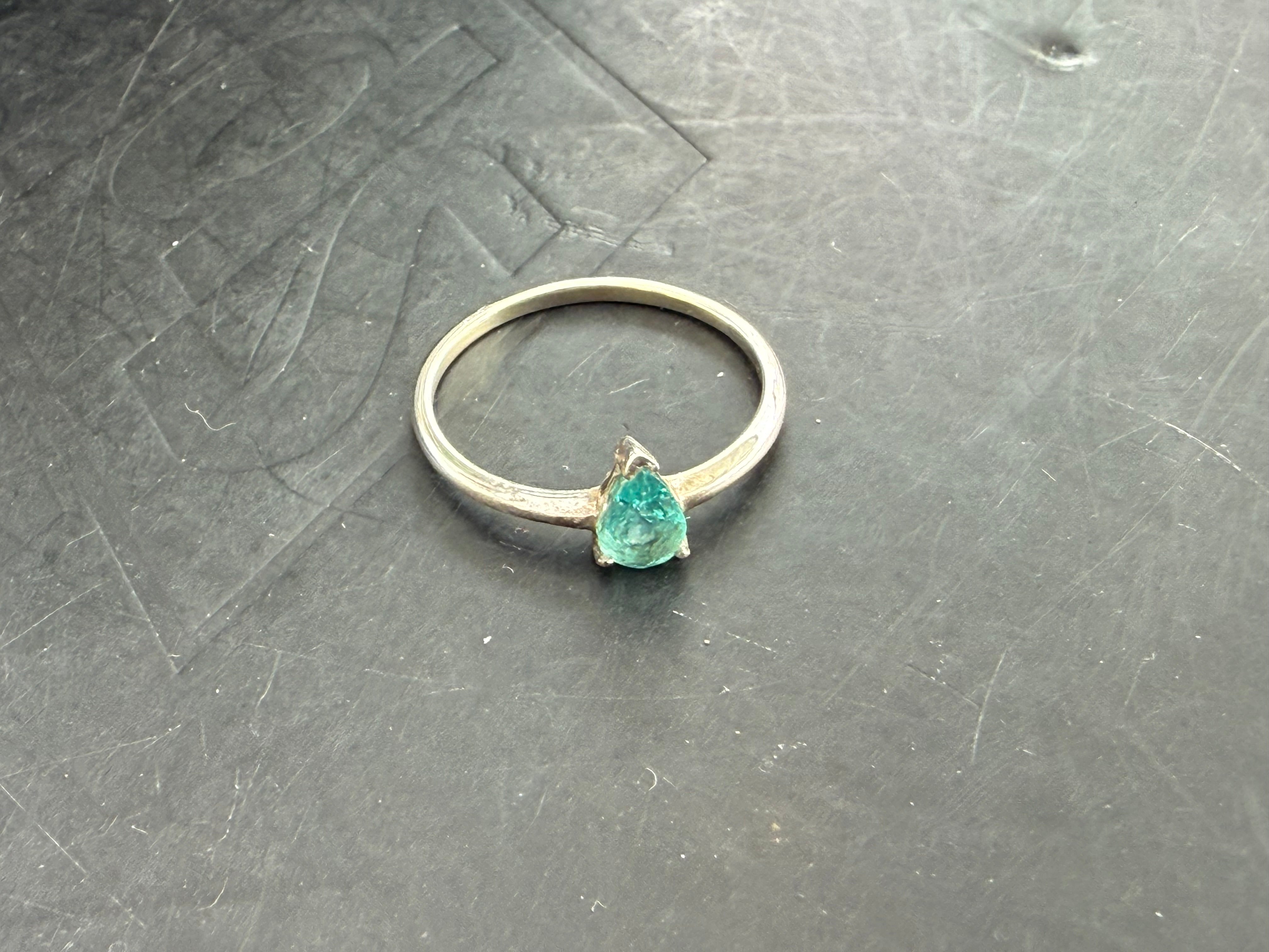 💎 Neon Blue Apatite Ring — The Spark of Inspiration, size 6 Crystal Wellness