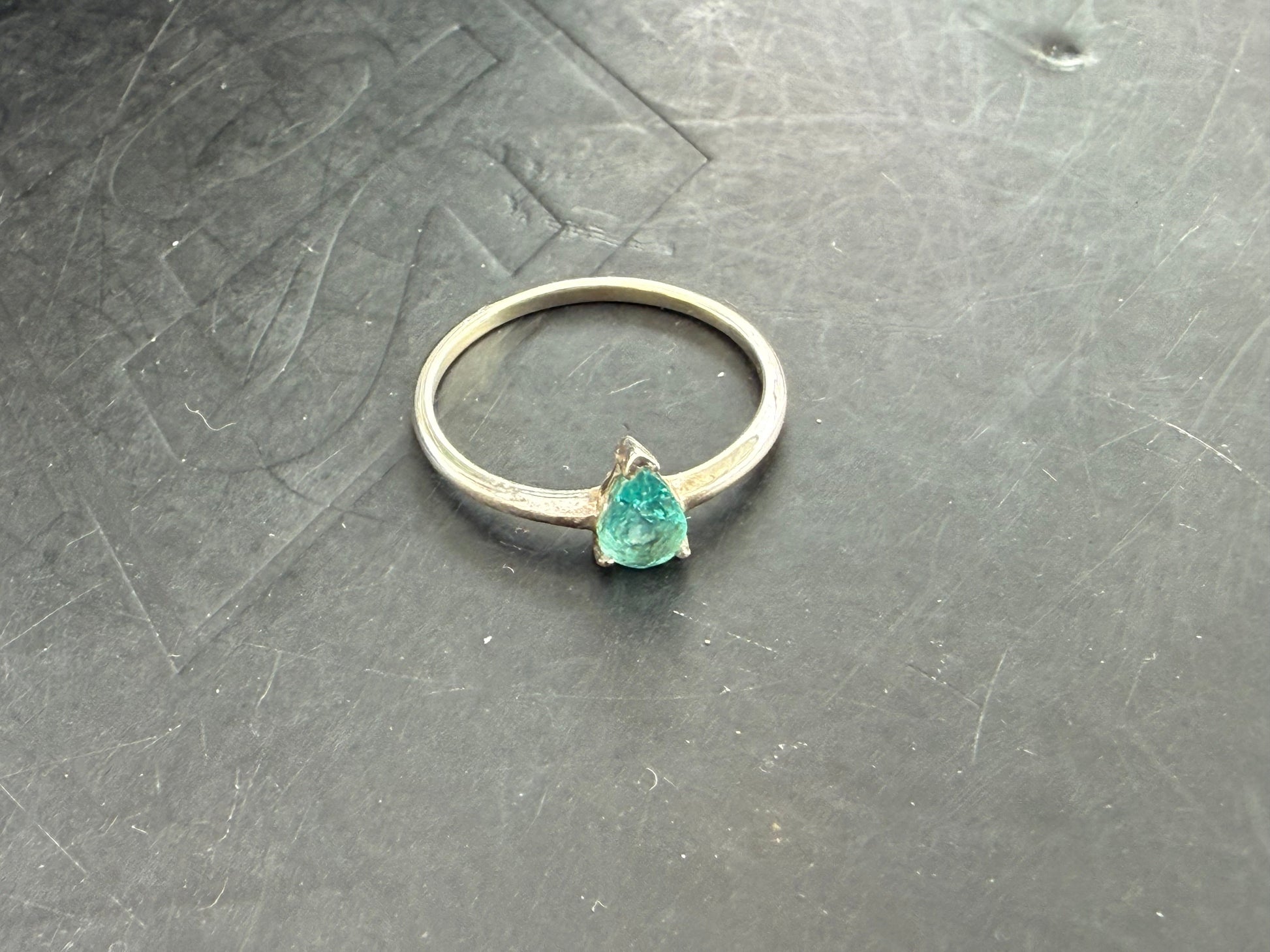 💎 Neon Blue Apatite Ring — The Spark of Inspiration, size 6 Crystal Wellness