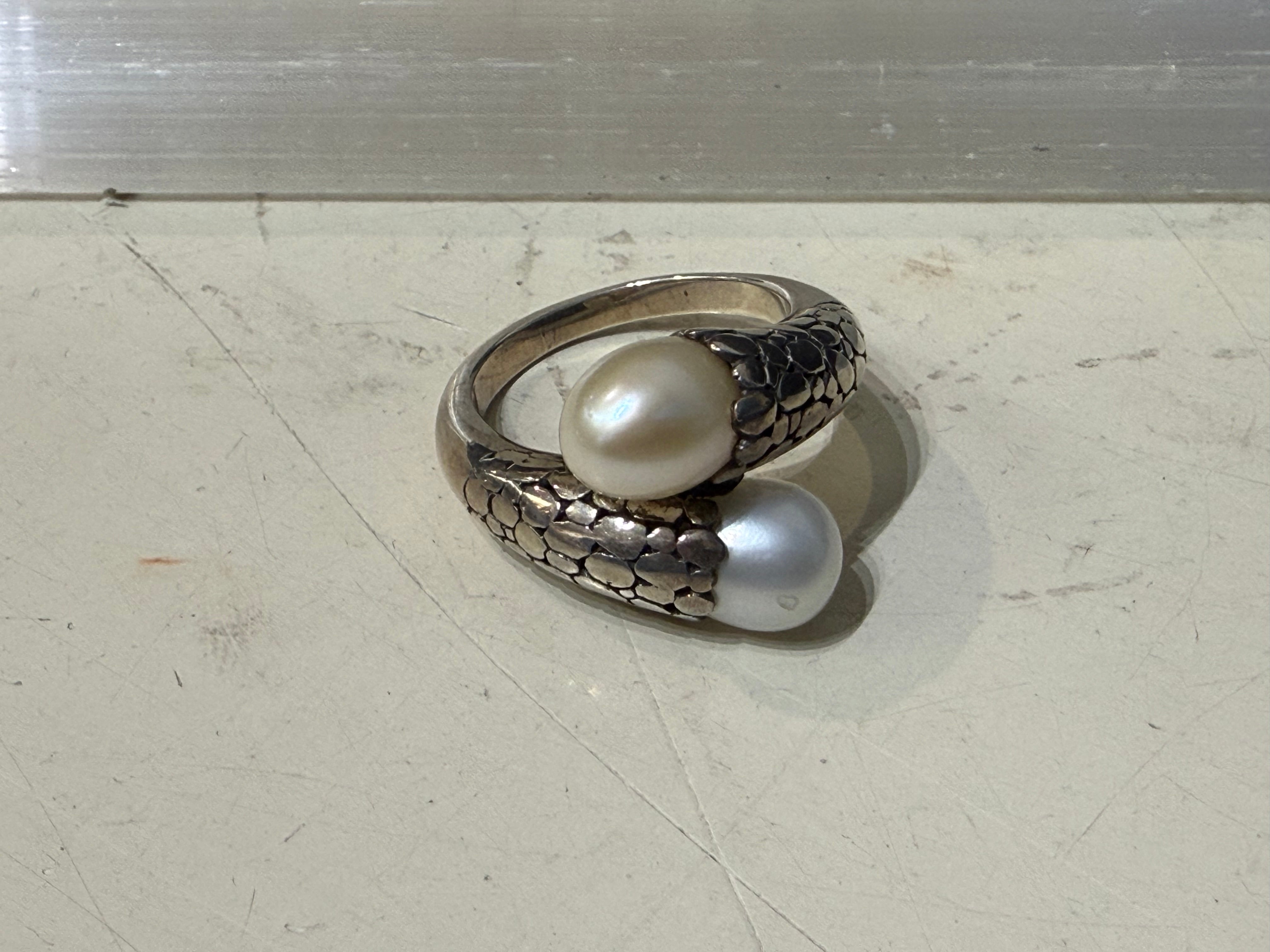 Natural Pearl Ring, size 10 – Ocean’s Whisper of Grace Crystal Wellness