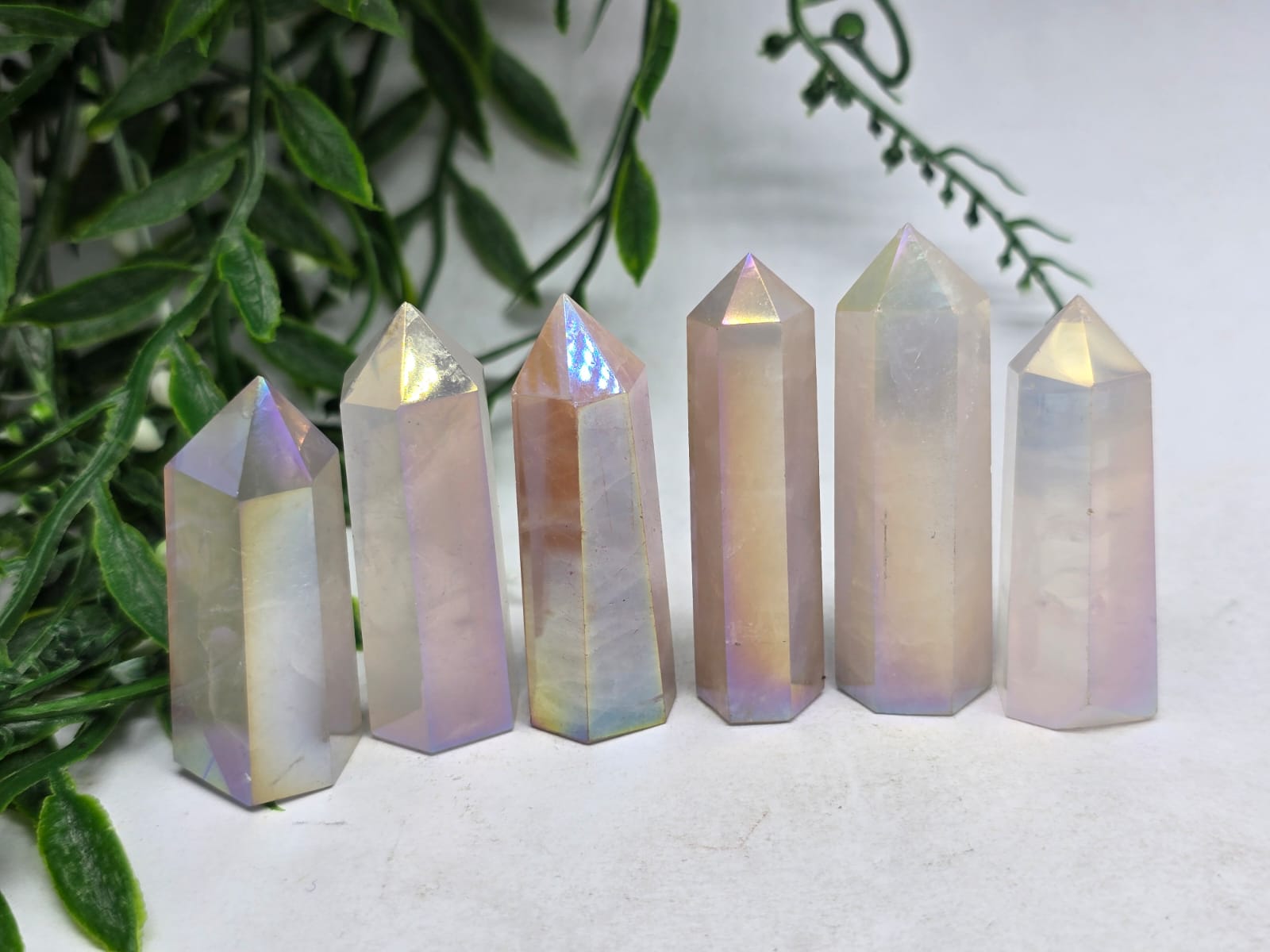 Rose Aura Quartz Point Crystal Wellness