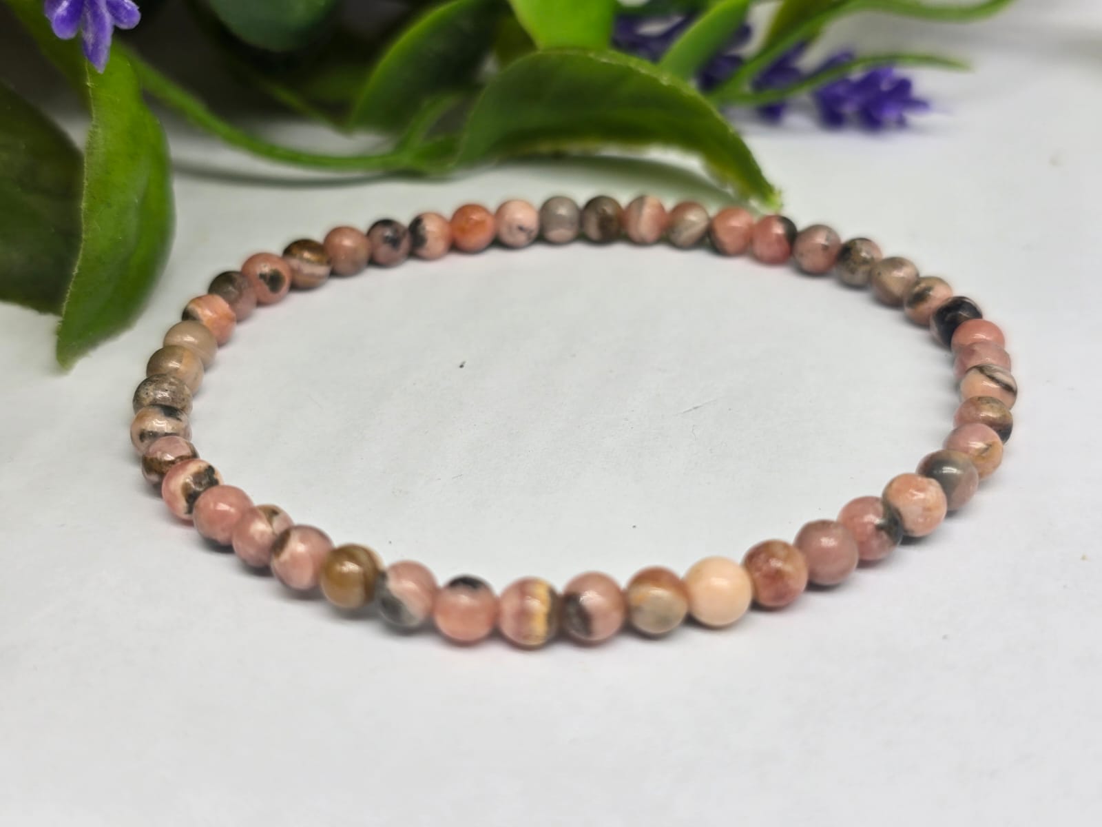 Rhodochrosite Beads Bracelet Crystal Wellness