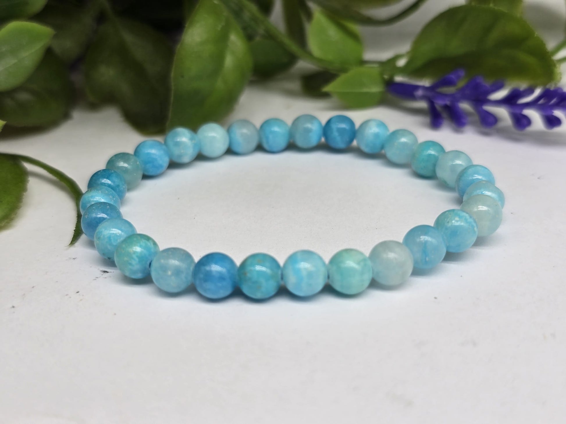 Blue Aragonite 6mm Bracelet - High Grade Crystal Wellness