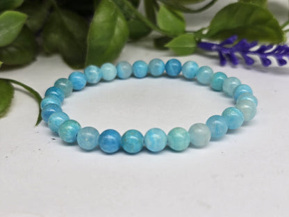 Blue Aragonite 6mm Bracelet - High Grade Crystal Wellness