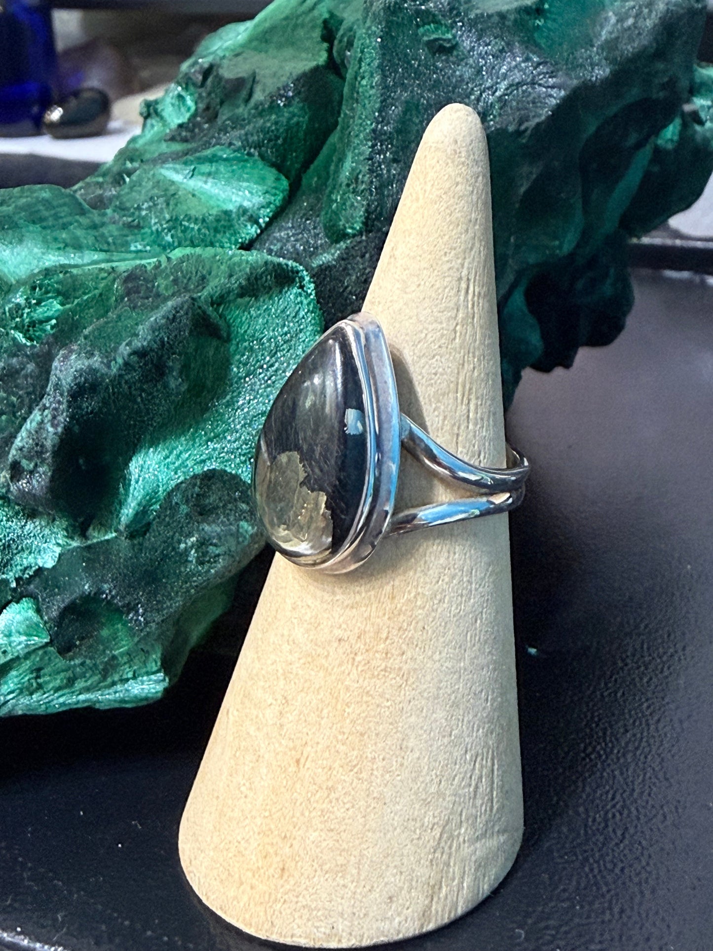 Pyrite & Magnetite Sterling Silver Ring – Size 6 Crystal Wellness