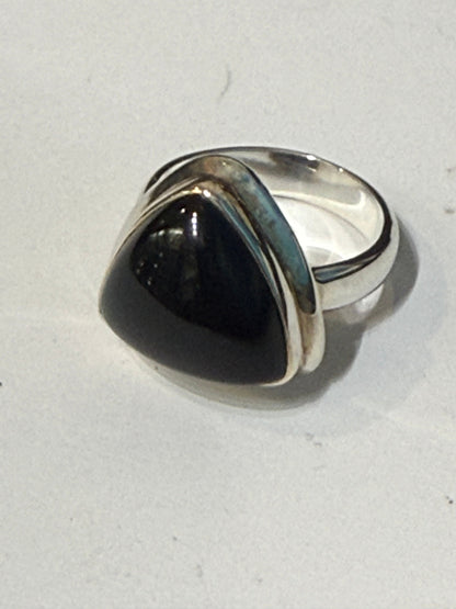 Midnight Strength Black Onyx Ring – Size 5.5 Crystal Wellness
