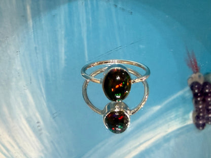 CHALAMA BLACK OPAL RING
“Stone of Mystery, Intuition & Transformation”, size 7.5 Crystal Wellness