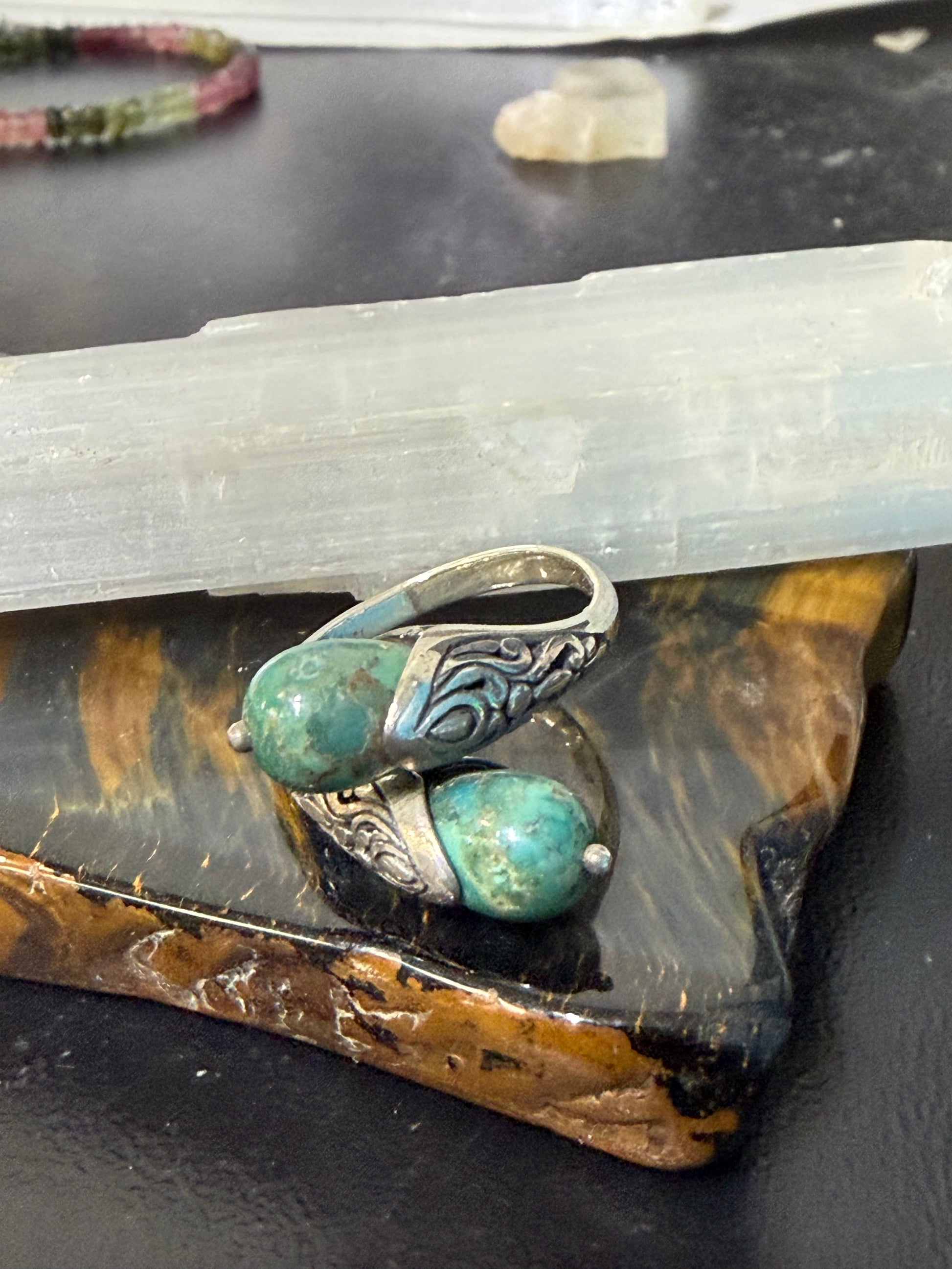 Turquoise Silver Ring — The Stone of Protection & Truth, size 7 Crystal Wellness