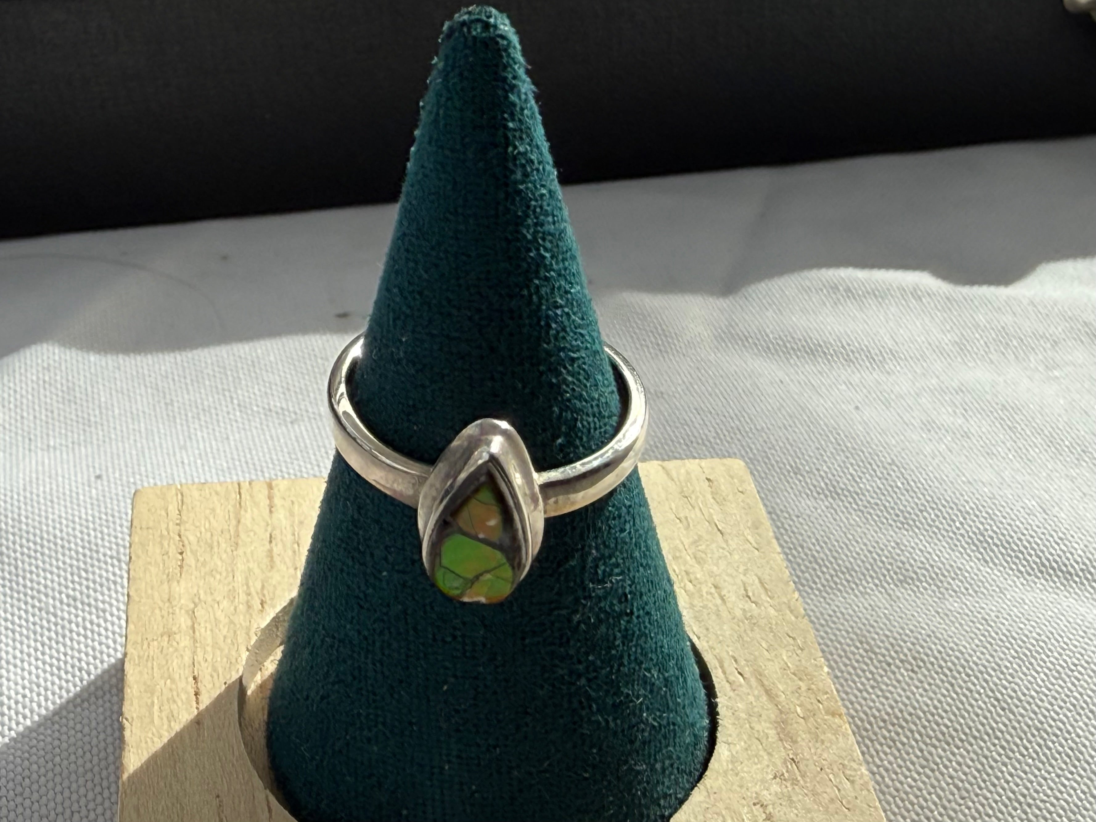 Ammolite Ring, size 7 – A Jewel of Transformation & Abundance Crystal Wellness