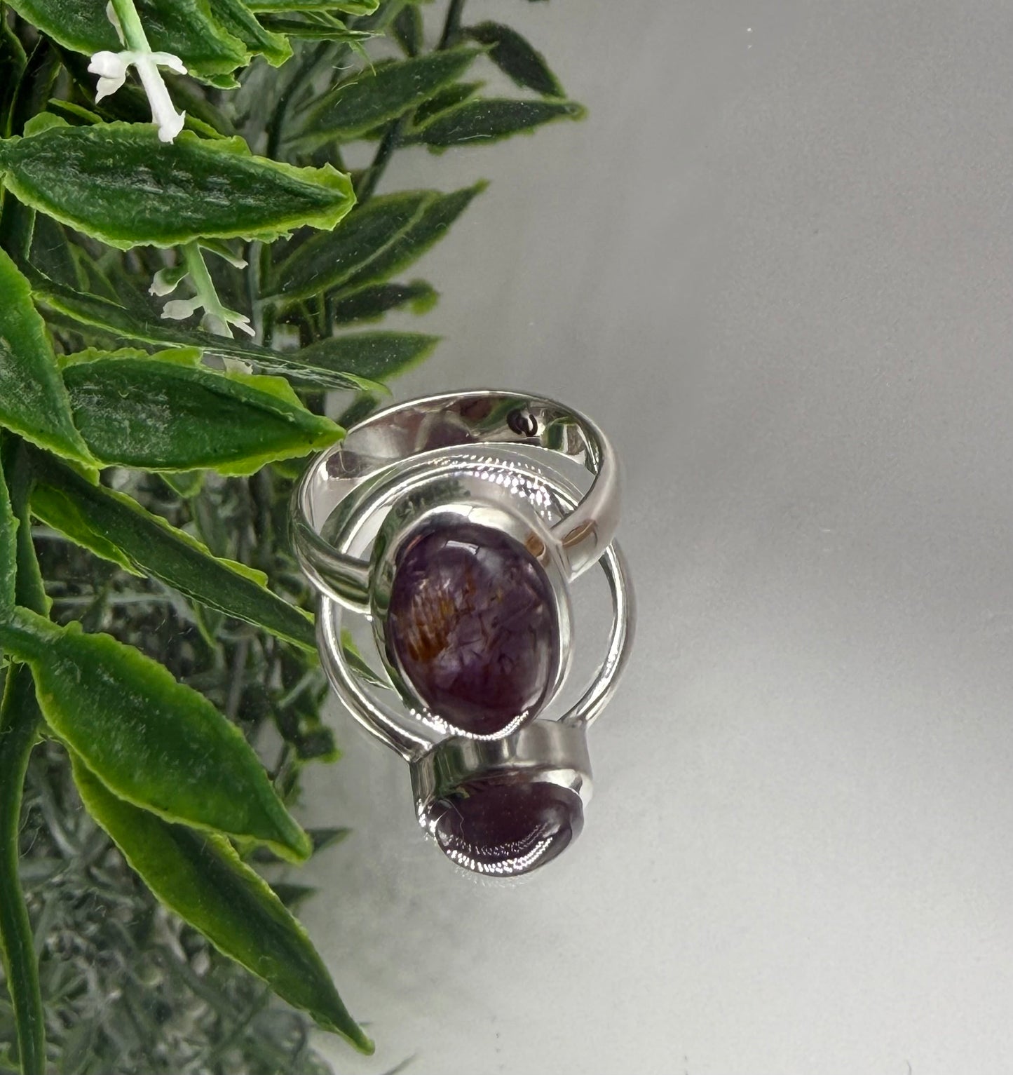 Super Seven 925 Sterling Silver Ring Size 7.5 US Crystal Wellness