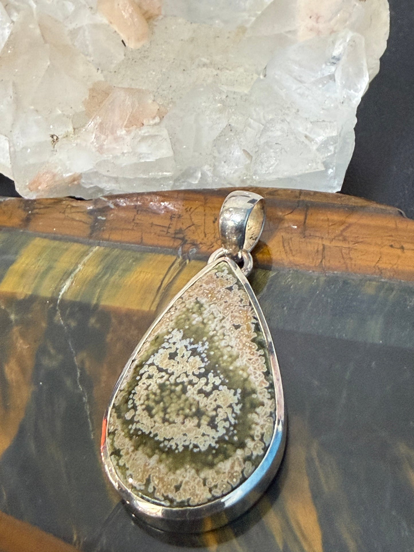 Ocean Jasper Pendant, 35mmx21mm Crystal Wellness