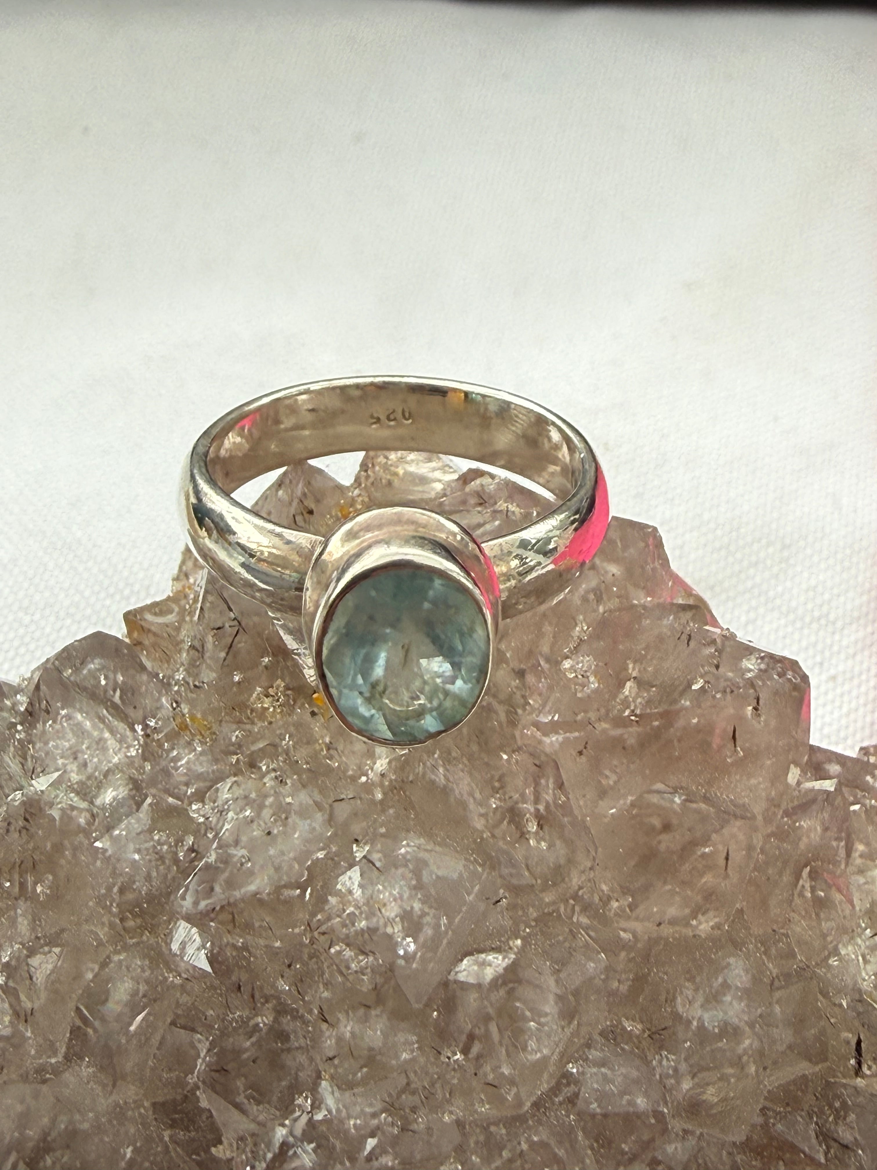 Blue Topaz Ring – A Symbol of Clarity, Truth & Peace, size 6 Crystal Wellness