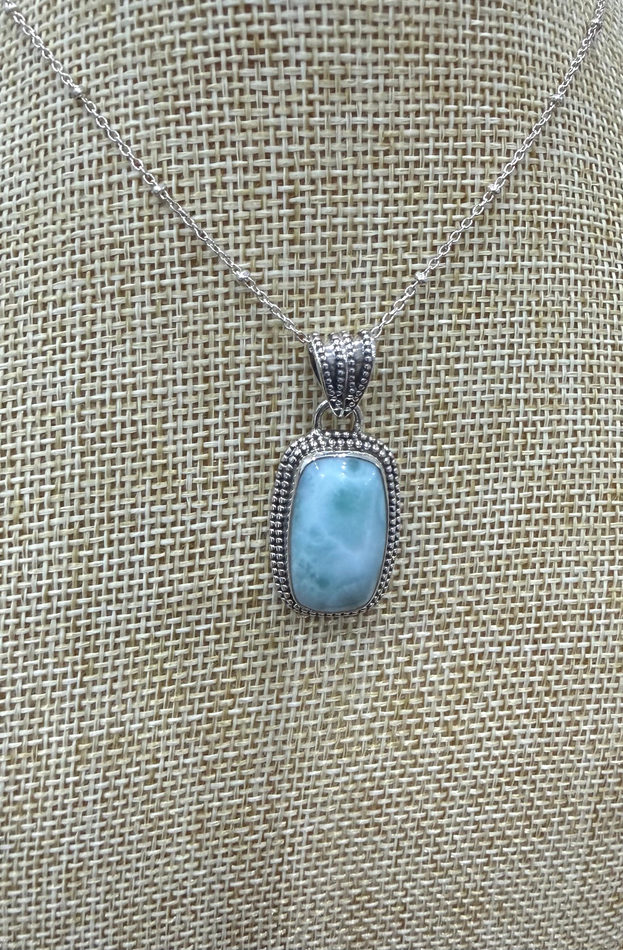 Larimar 925 Sterling Silver Bracelet Crystal Wellness