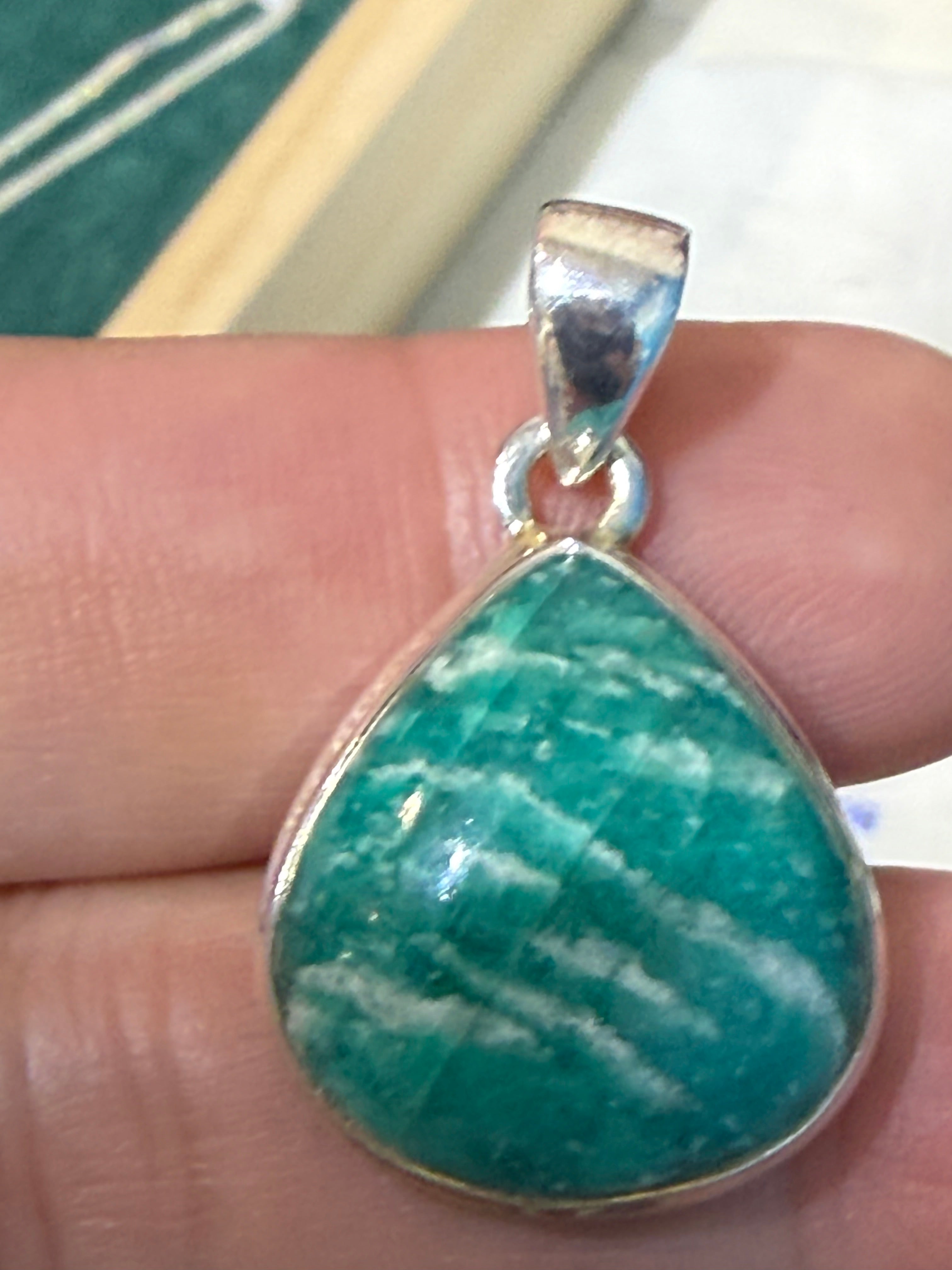 Amazonite Pendant, 23mmx20mm Crystal Wellness