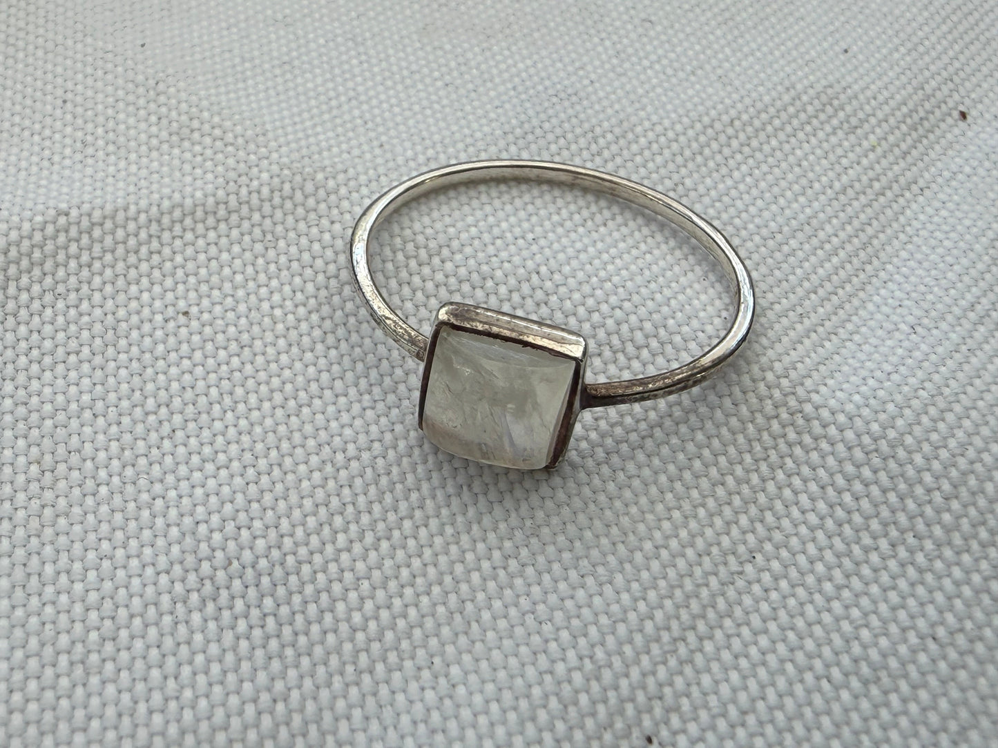 Moonstone Silver Ring — Intuition & Divine Feminine, size 7 Crystal Wellness