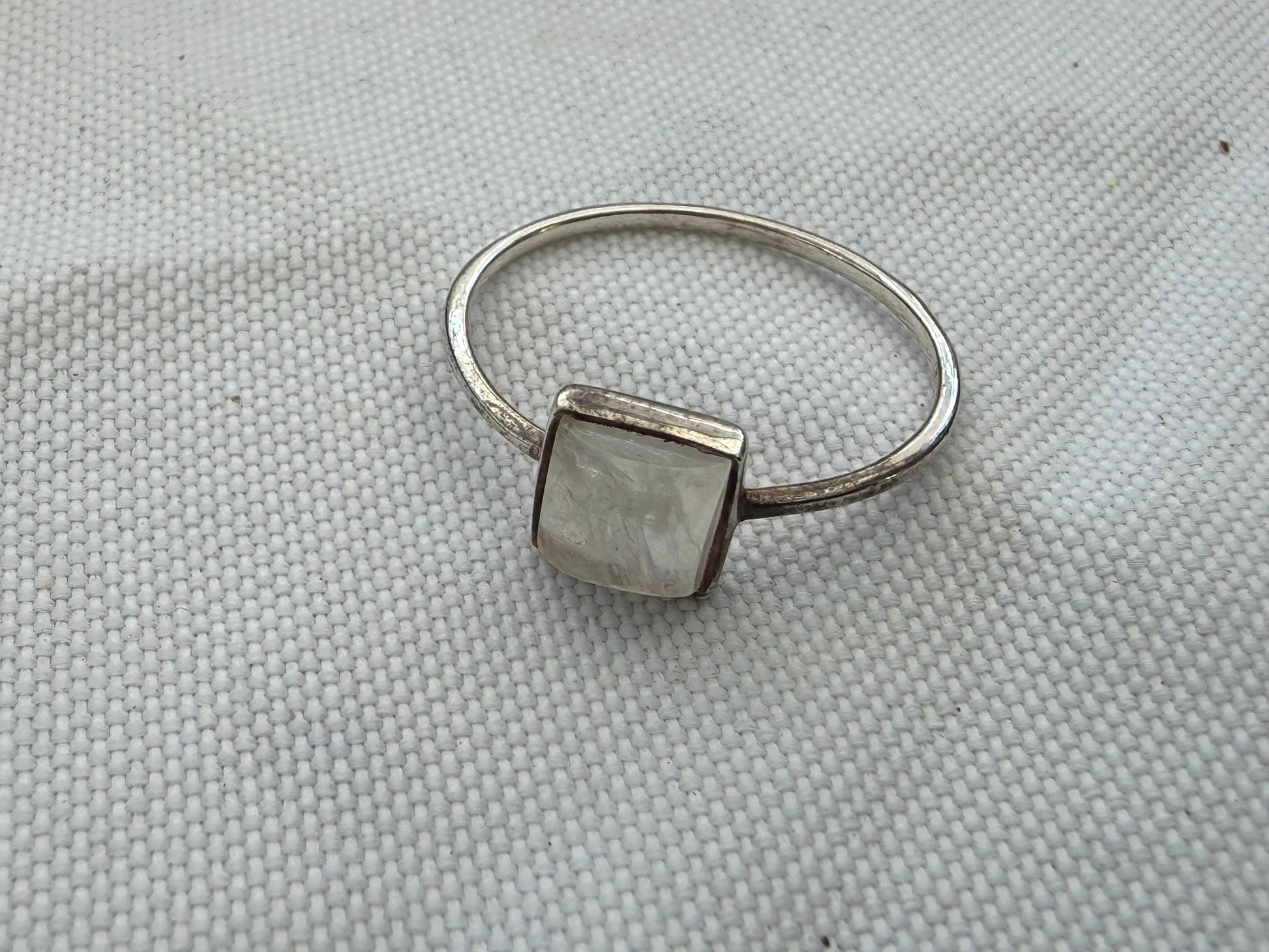 Moonstone Silver Ring — Intuition & Divine Feminine, size 7 Crystal Wellness