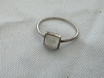 Moonstone Silver Ring — Intuition & Divine Feminine, size 7 Crystal Wellness