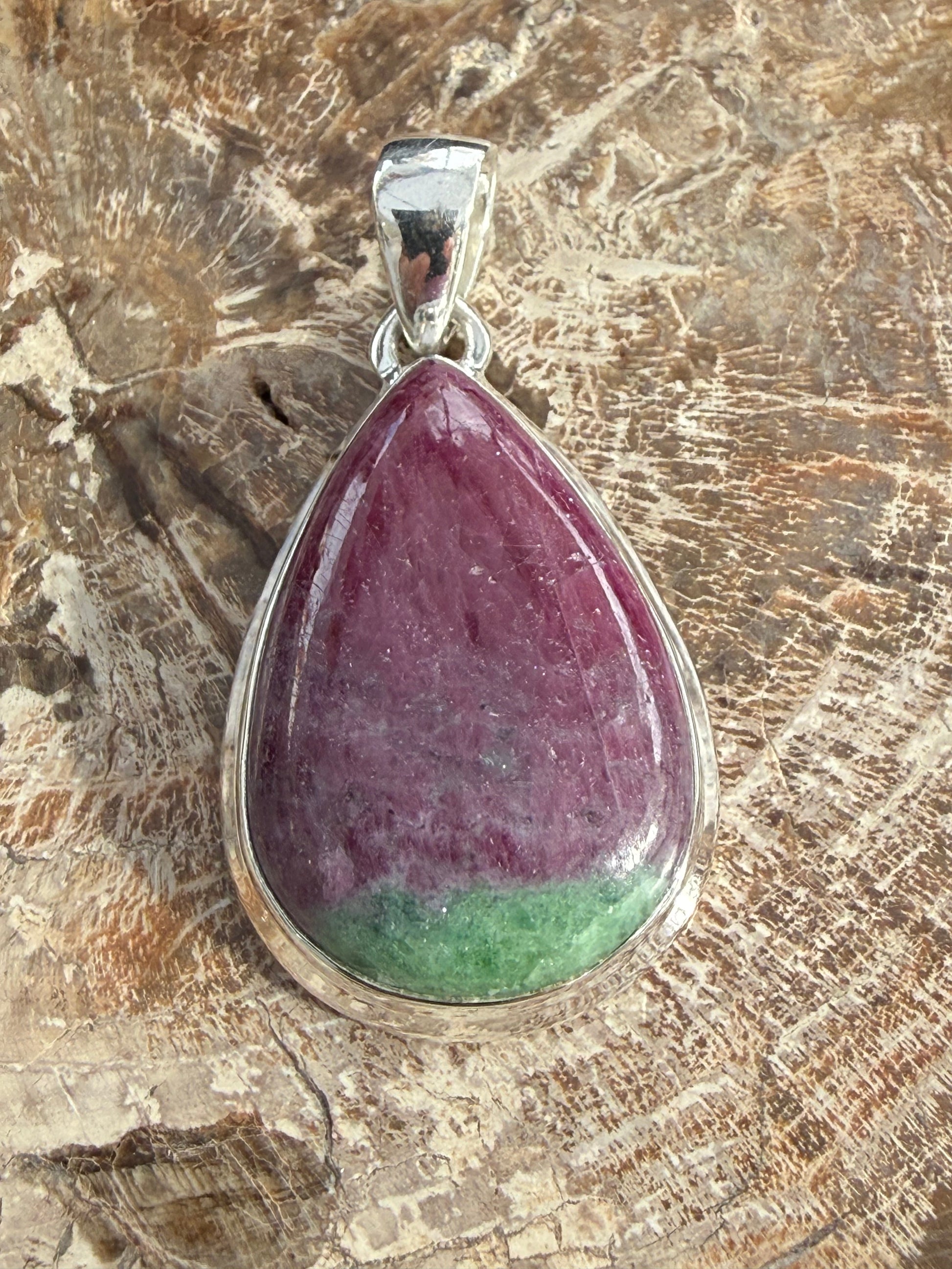 Ruby Zoisite Pendant – Passion, Growth & Heart Awakening Crystal Wellness