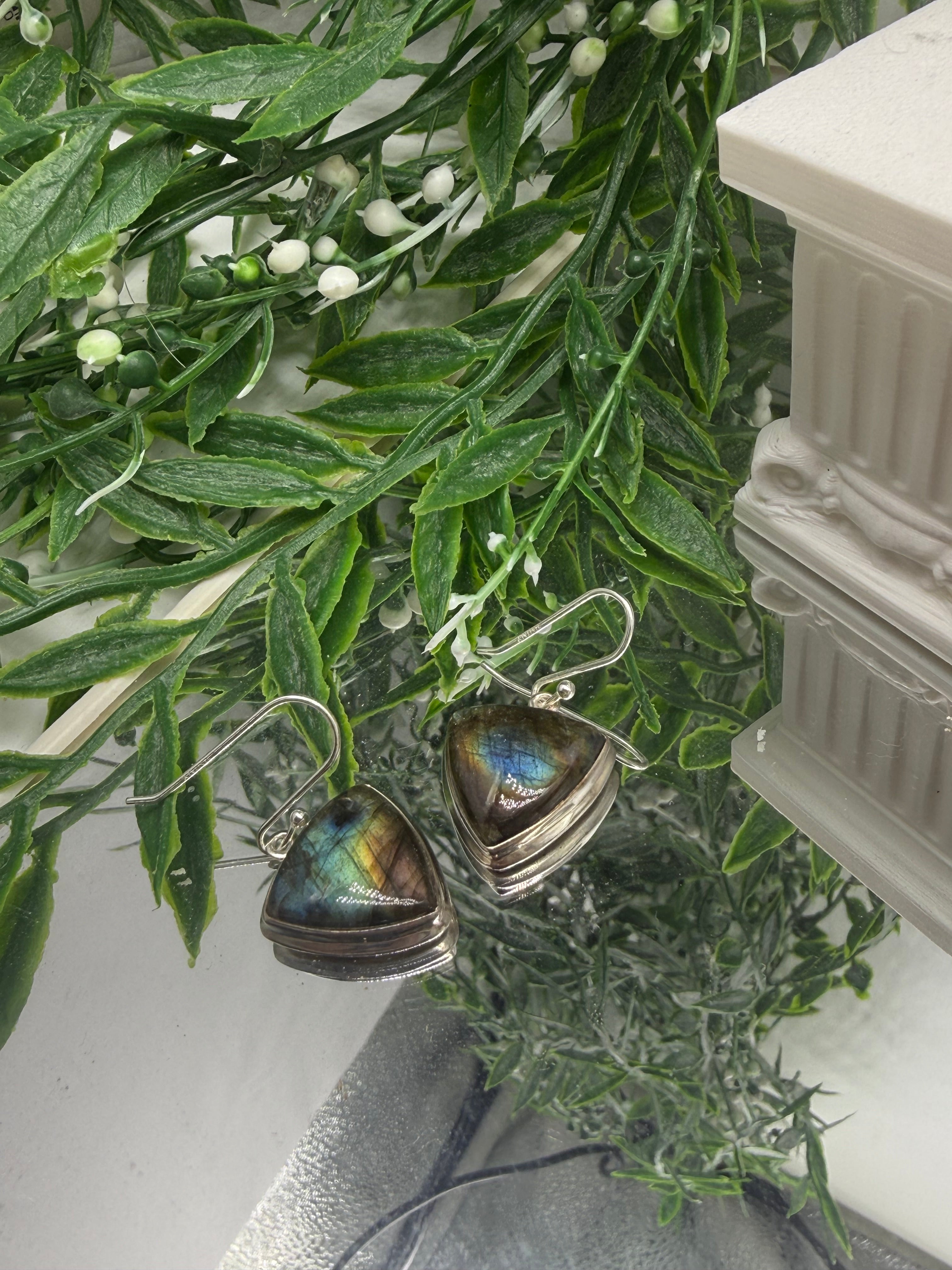 Labradorite Sterling Silver (92.5) Earrings Crystal Wellness