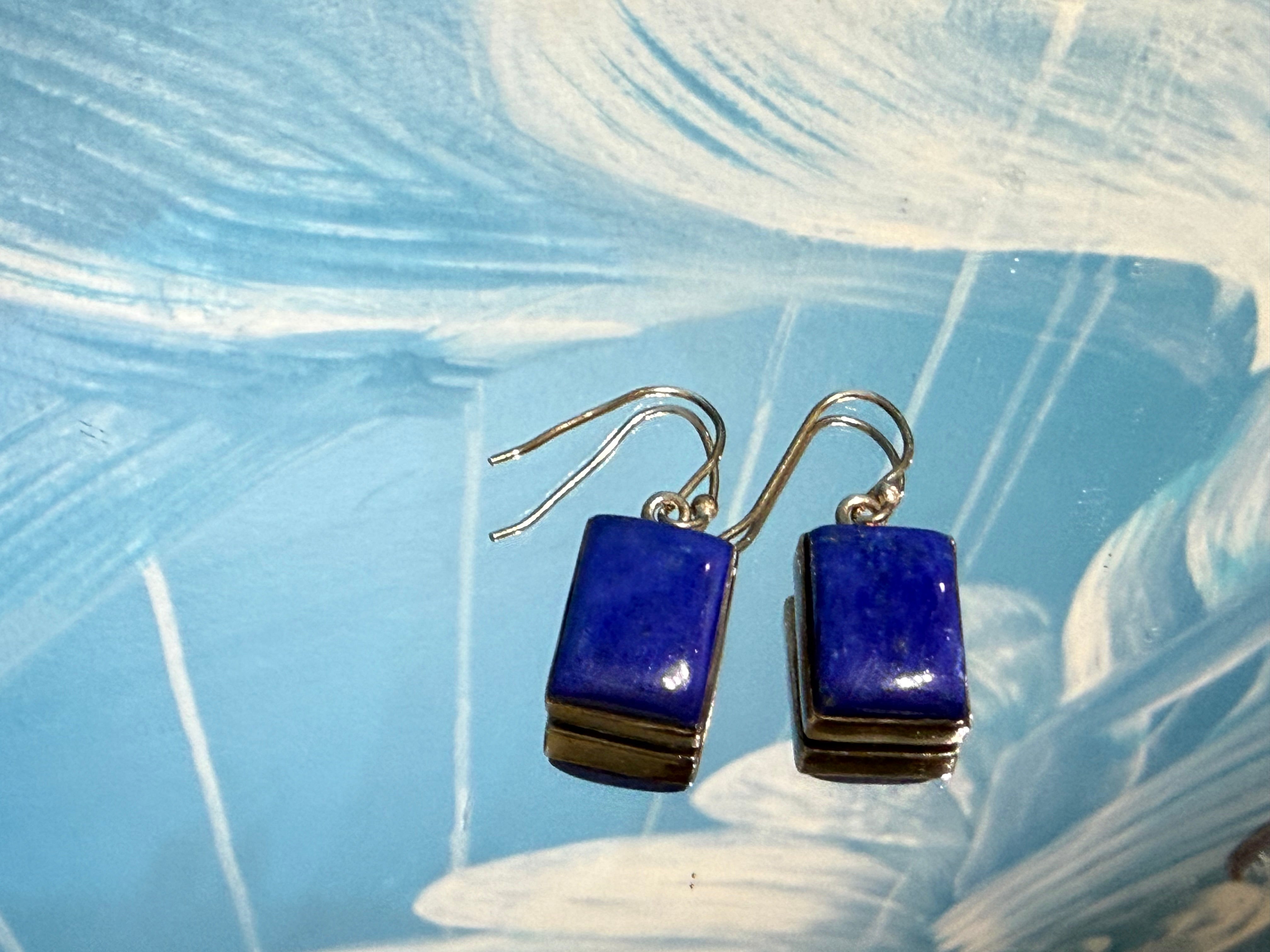 Lapis Lazuli Earrings – Wisdom & Inner Truth, 14mmx11mm Crystal Wellness