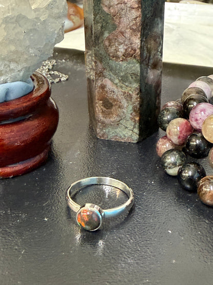CHALAMA BLACK OPAL RING
“Stone of Mystery, Intuition & Transformation”, size 6 Crystal Wellness
