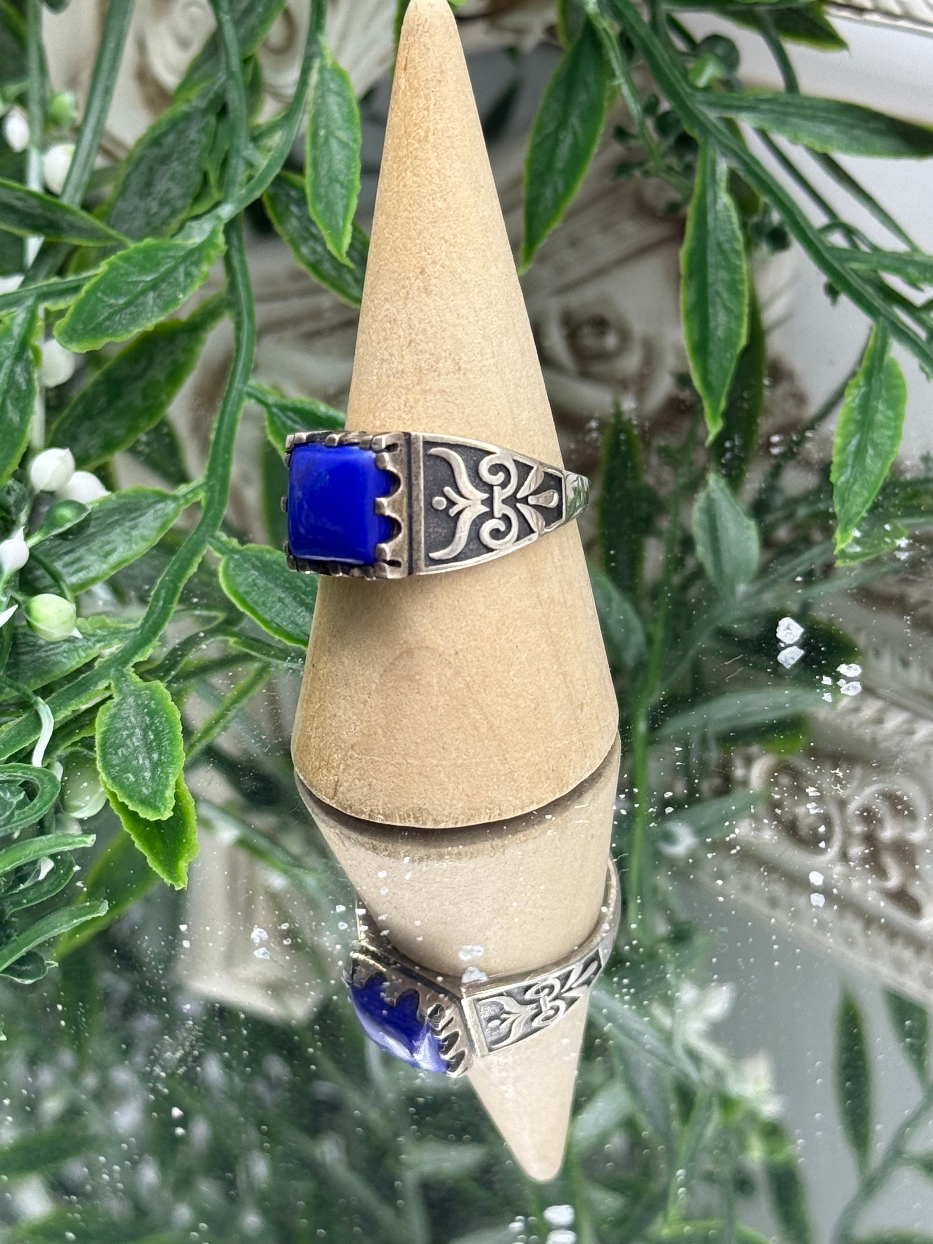 Wisdom of the Ancients – Lapis Lazuli Sterling Silver Ring Crystal Wellness