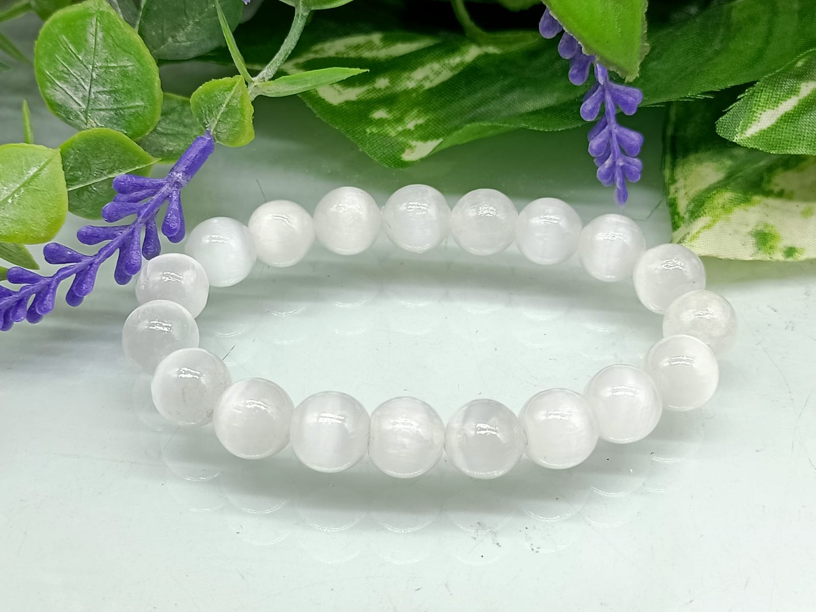 Selenite High Grade Beads Bracelet Crystal Wellness