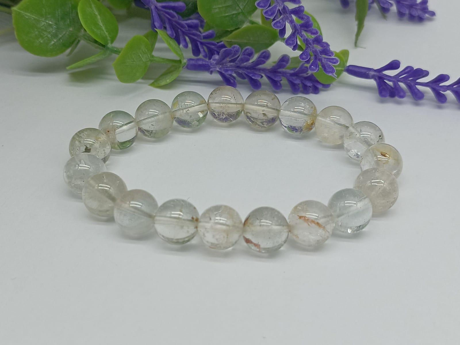 Natural White Topaz 10mm Beads Bracelets Crystal Wellness