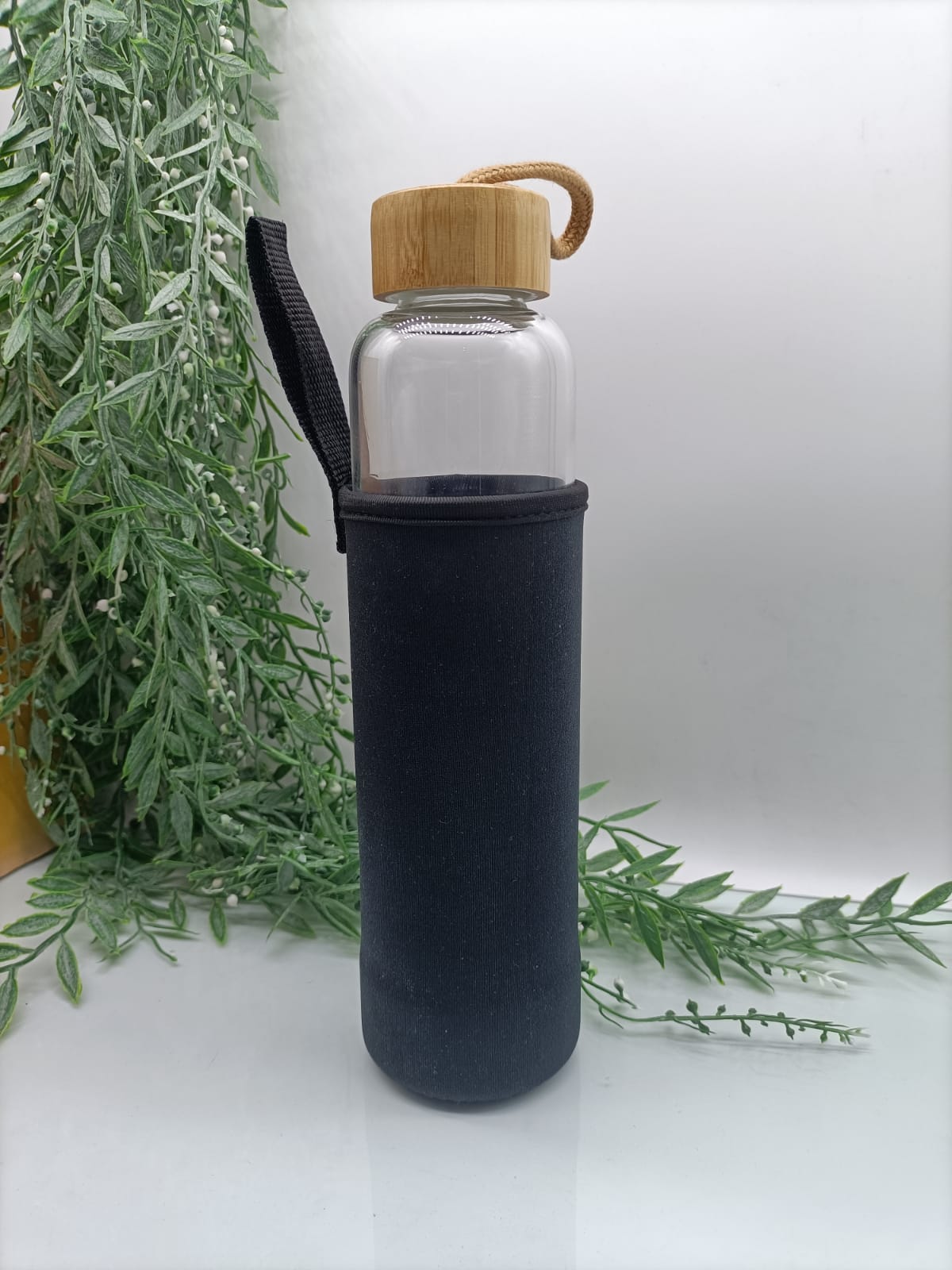 Green Tourmaline Energise Healing Bamboo Water Bottle - Crystal Wellness